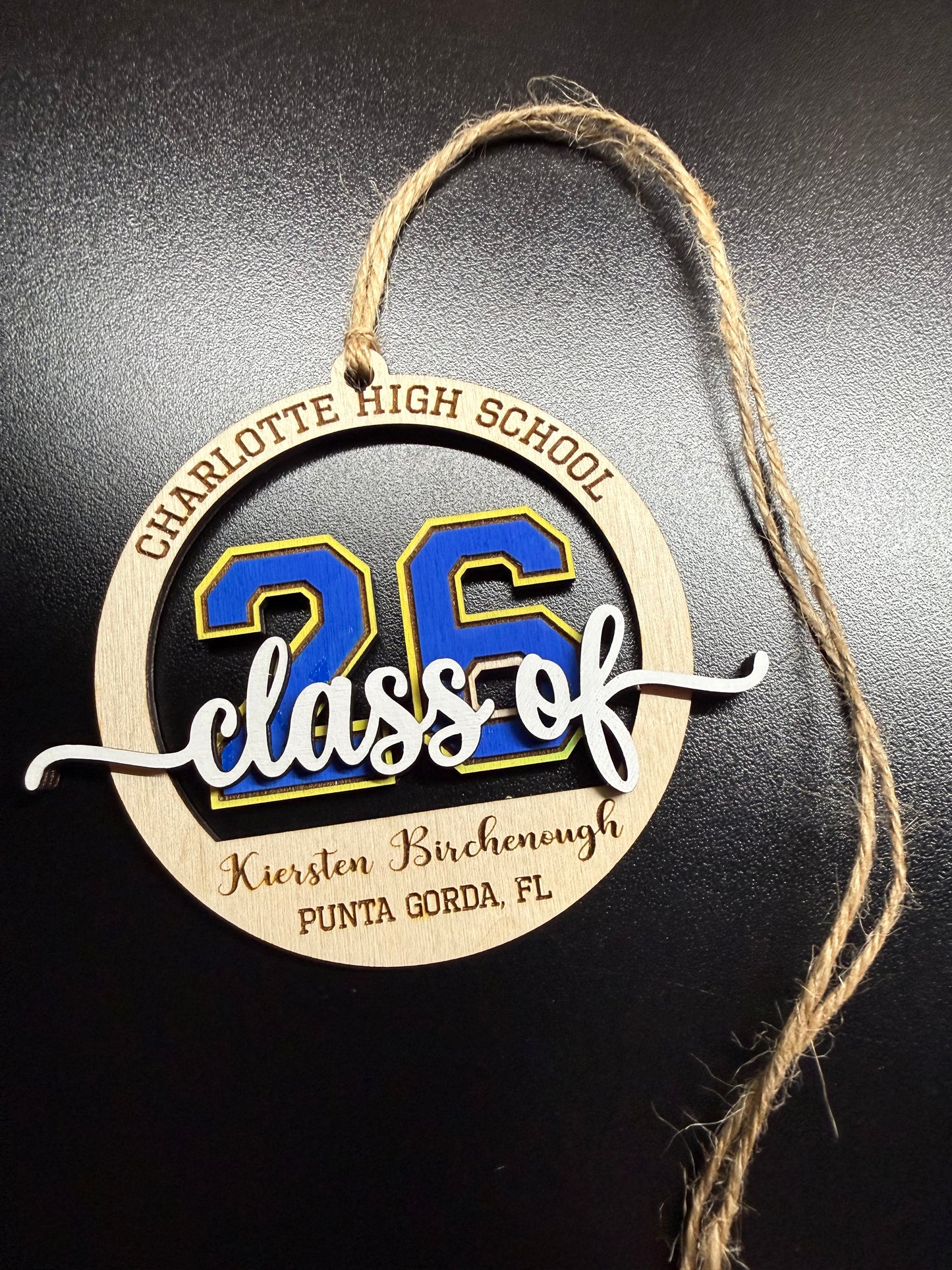Personalized Graduation Keepsake Ornament | Custom Class of 2026 Senior Gift | Laser Engraved Wooden Ornament