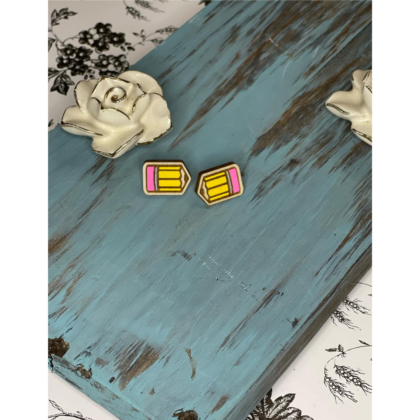Bee Studs | Fox Earrings | Wood Earrings | Unicorn Earrings | Cancer Ribbon Studs | Pencil Studs | Sunflower Earrings | Cactus Avocado Studs