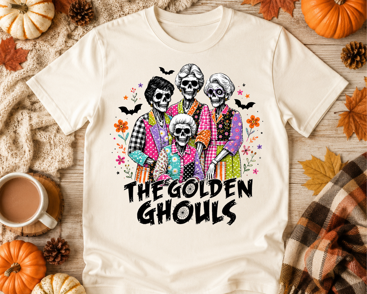 The Golden Ghouls Halloween Shirt | Golden Girls Inspired Fall Graphic Tee | Spooky Season Shirt