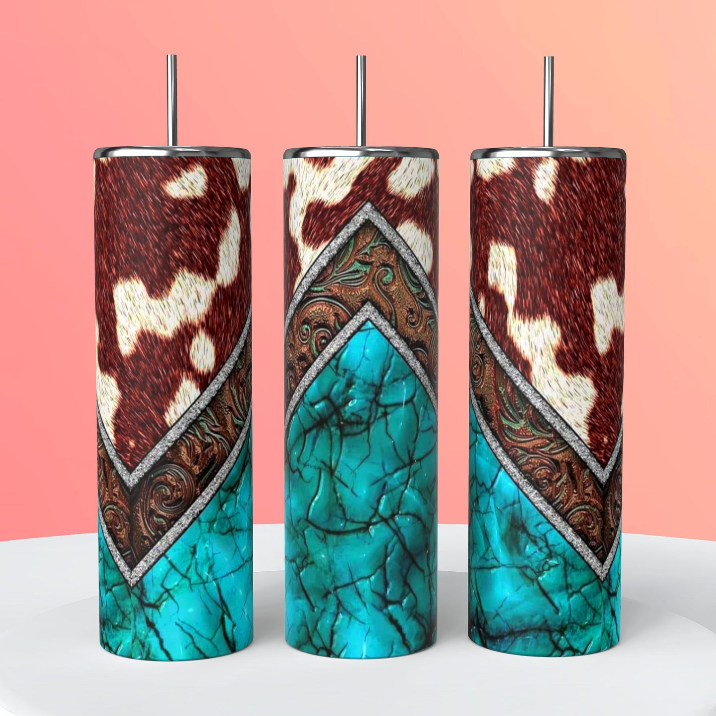 Western Tumblers | Cheetah Print Tumblers | Cow Print Tumblers | 20oz Tumblers