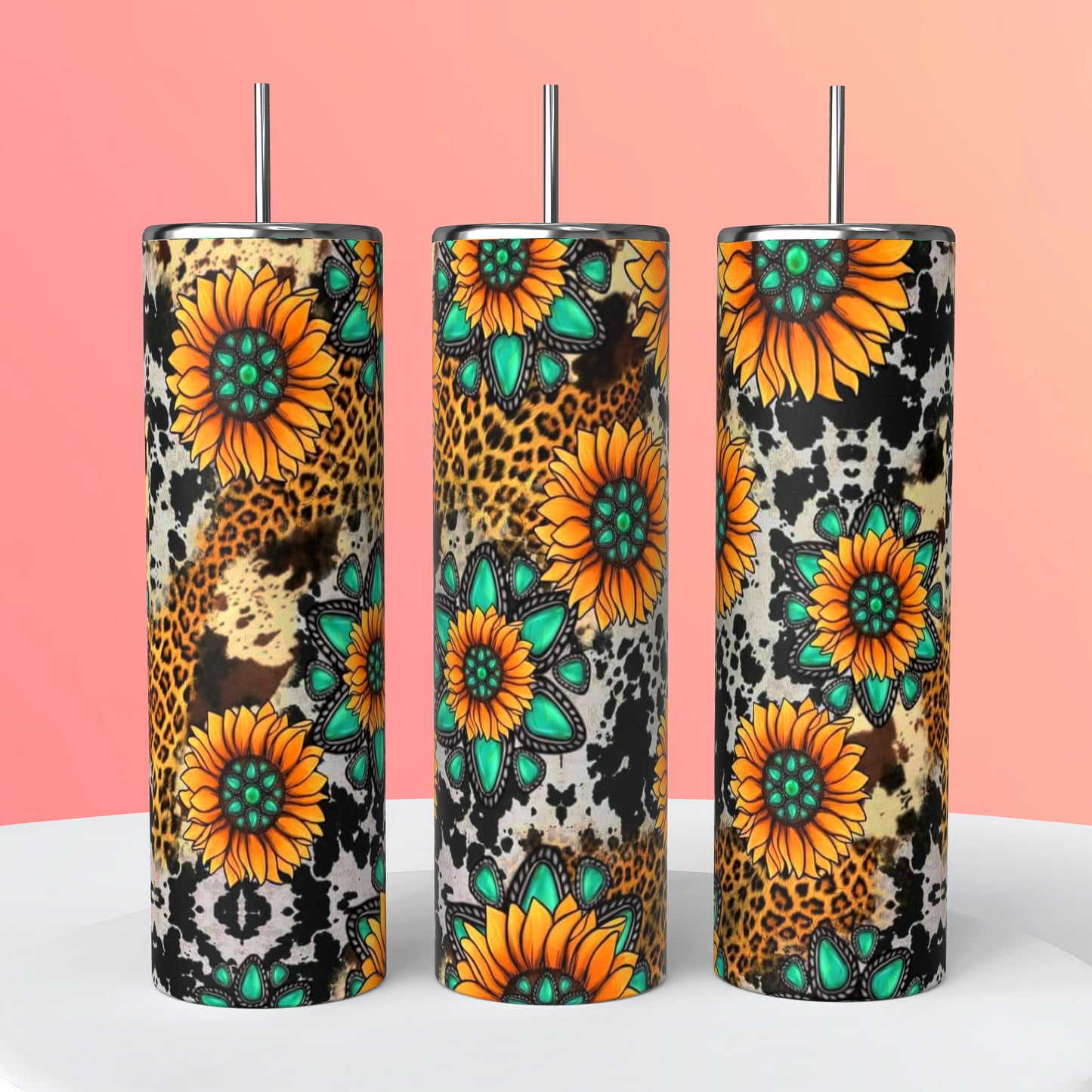 Western Tumblers | Cheetah Print Tumblers | Cow Print Tumblers | 20oz Tumblers