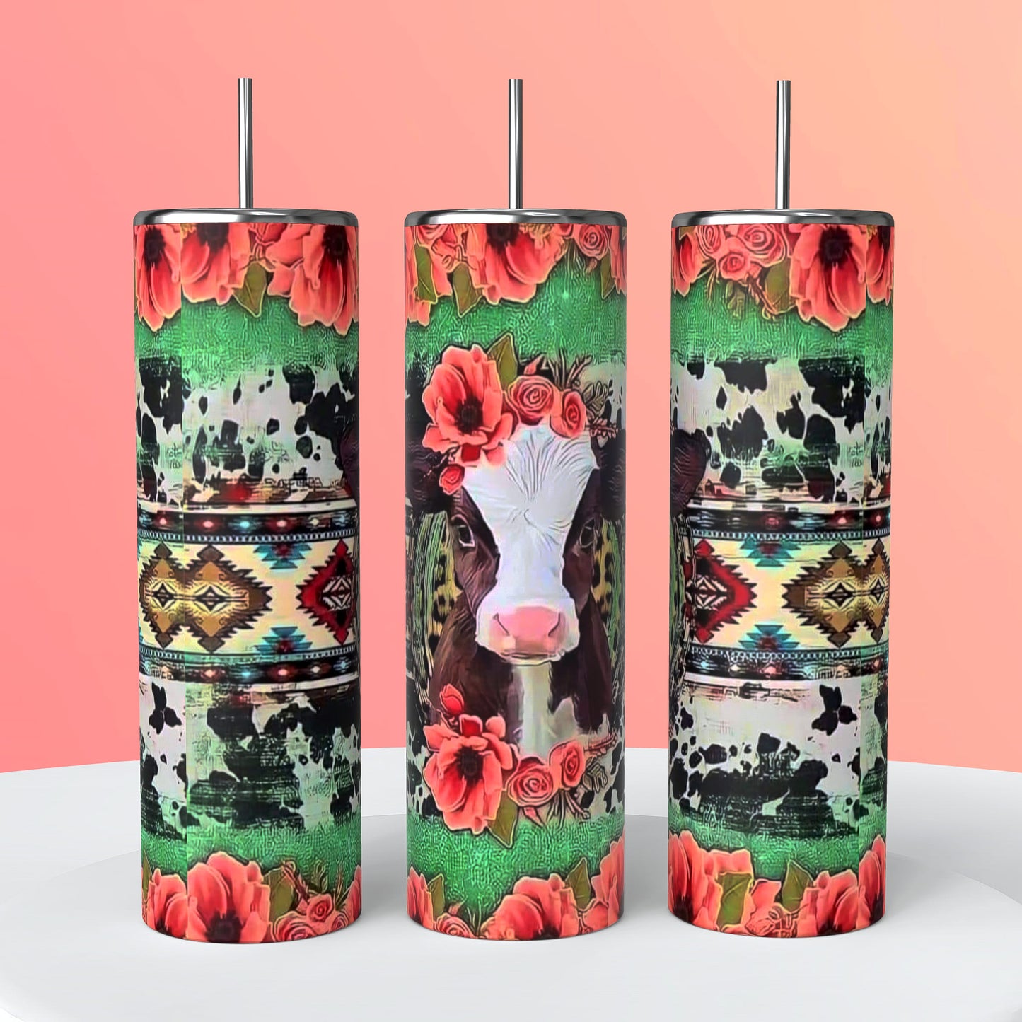 Western Tumblers | Cheetah Print Tumblers | Cow Print Tumblers | 20oz Tumblers