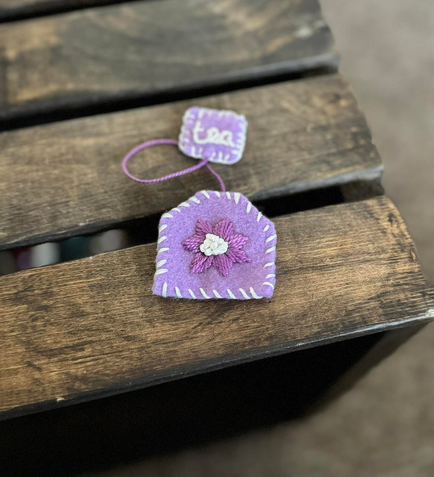 Tea Bag Hand Stitched Bookmarks | Custom Bookmarks | Embroidered Bookmarks