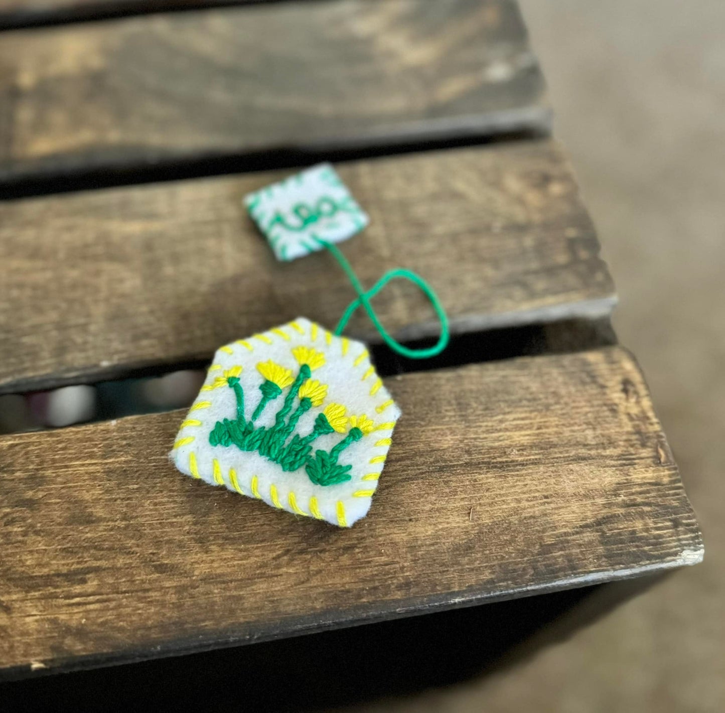 Tea Bag Hand Stitched Bookmarks | Custom Bookmarks | Embroidered Bookmarks