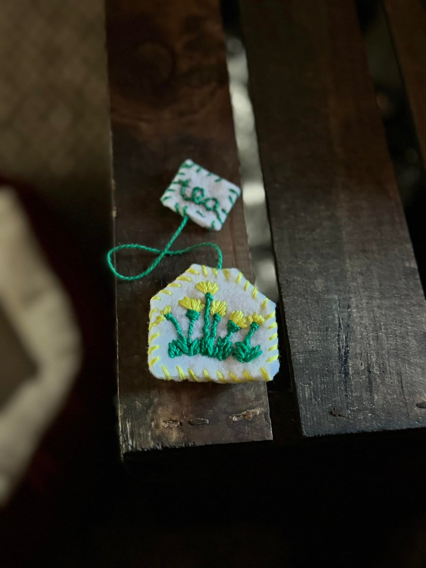 Tea Bag Hand Stitched Bookmarks | Custom Bookmarks | Embroidered Bookmarks