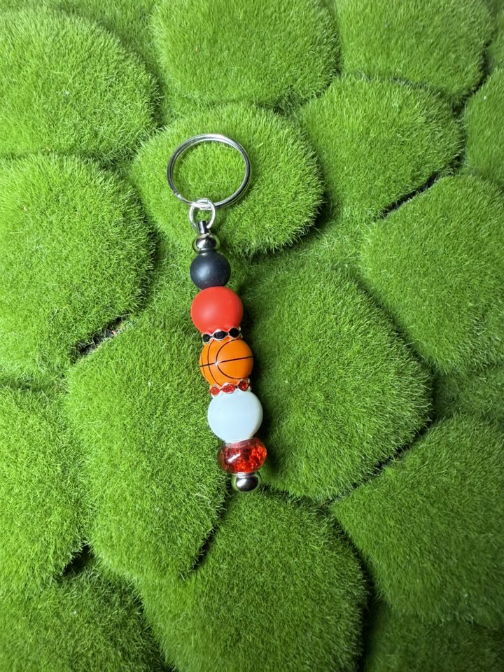 School Spirit Keychain | Custom Beaded Keychain