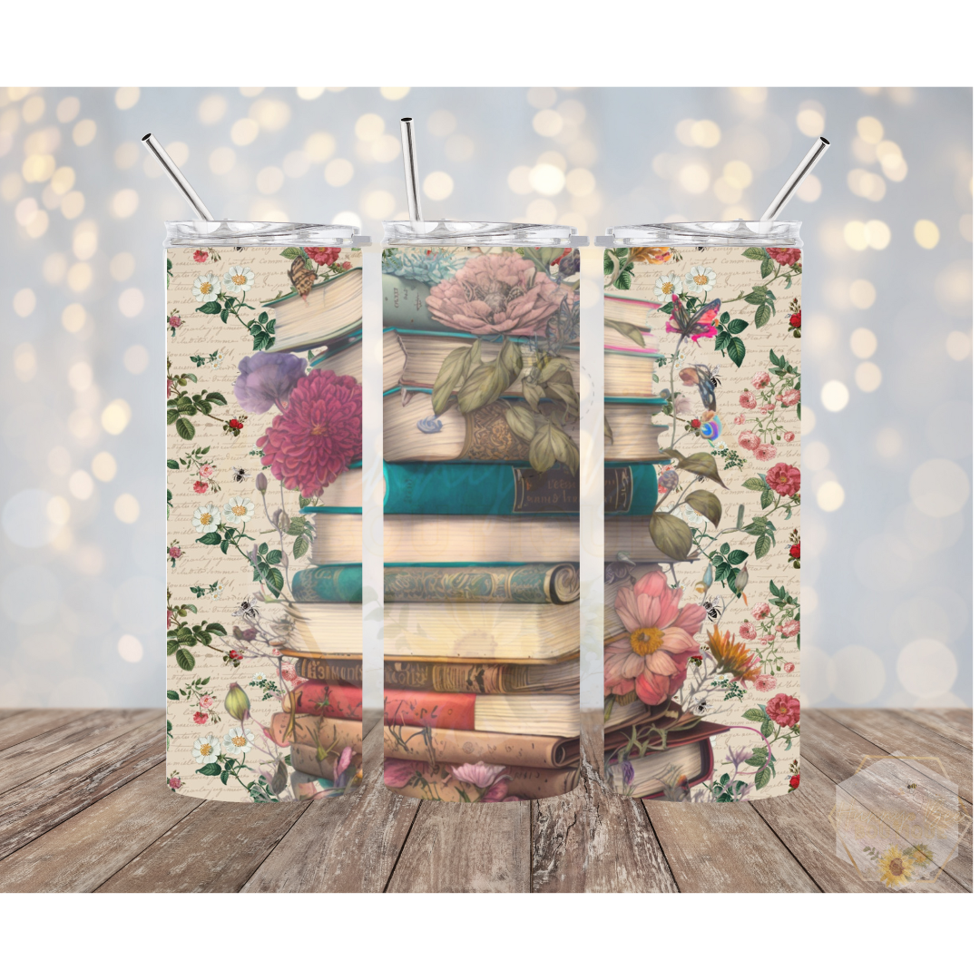 Easily Distracted by Books Tumblers | 20oz Straight Tumblers | Book Tumblers | Reading Tumblers