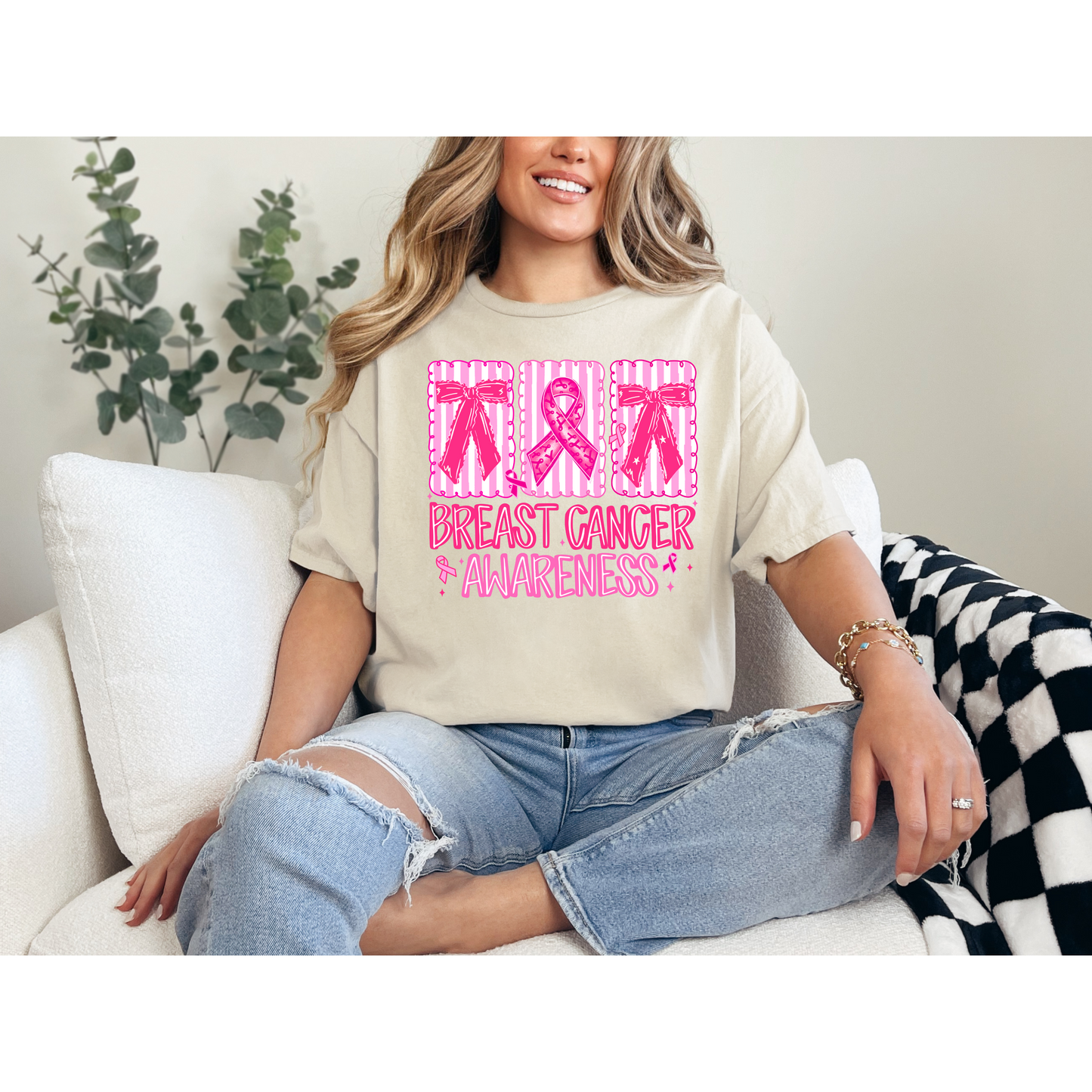 Breast Cancer Awareness Graphic T-Shirt – Pink Ribbon Support Tee