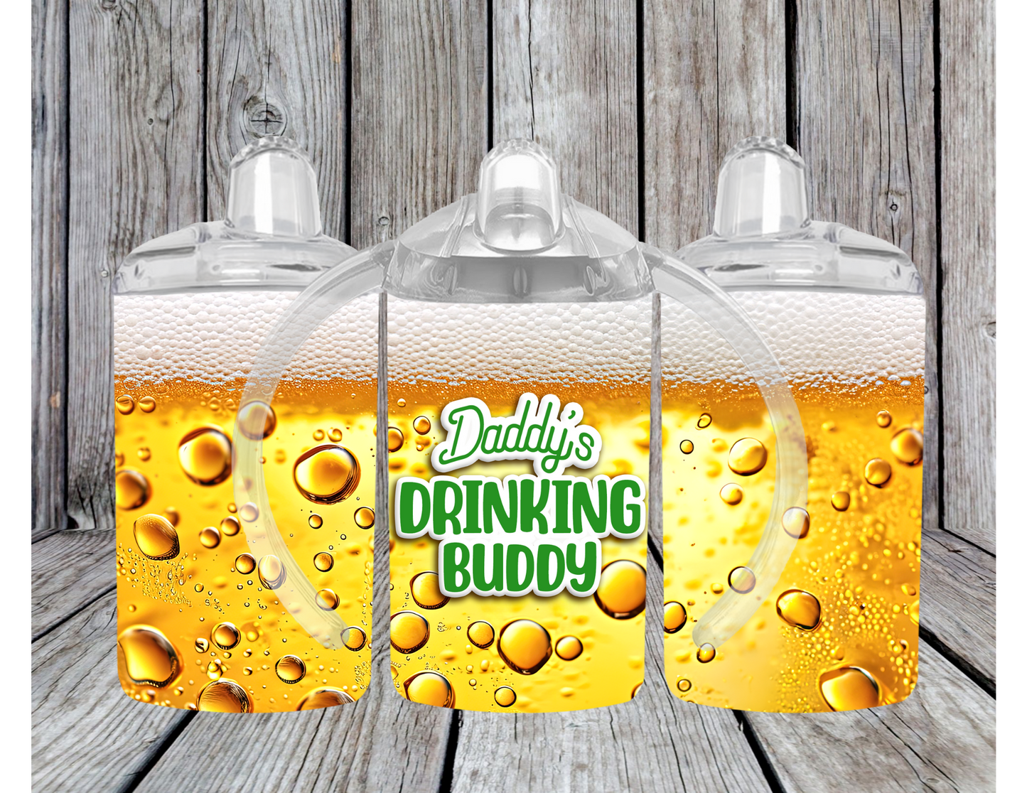 Daddy Drinking Buddy Sippy Cup Tumbler | Funny Toddler Tumblers | Custom Sippy Tumblers | Cute Kid Sippy Tumblers | Sippy Tumblers