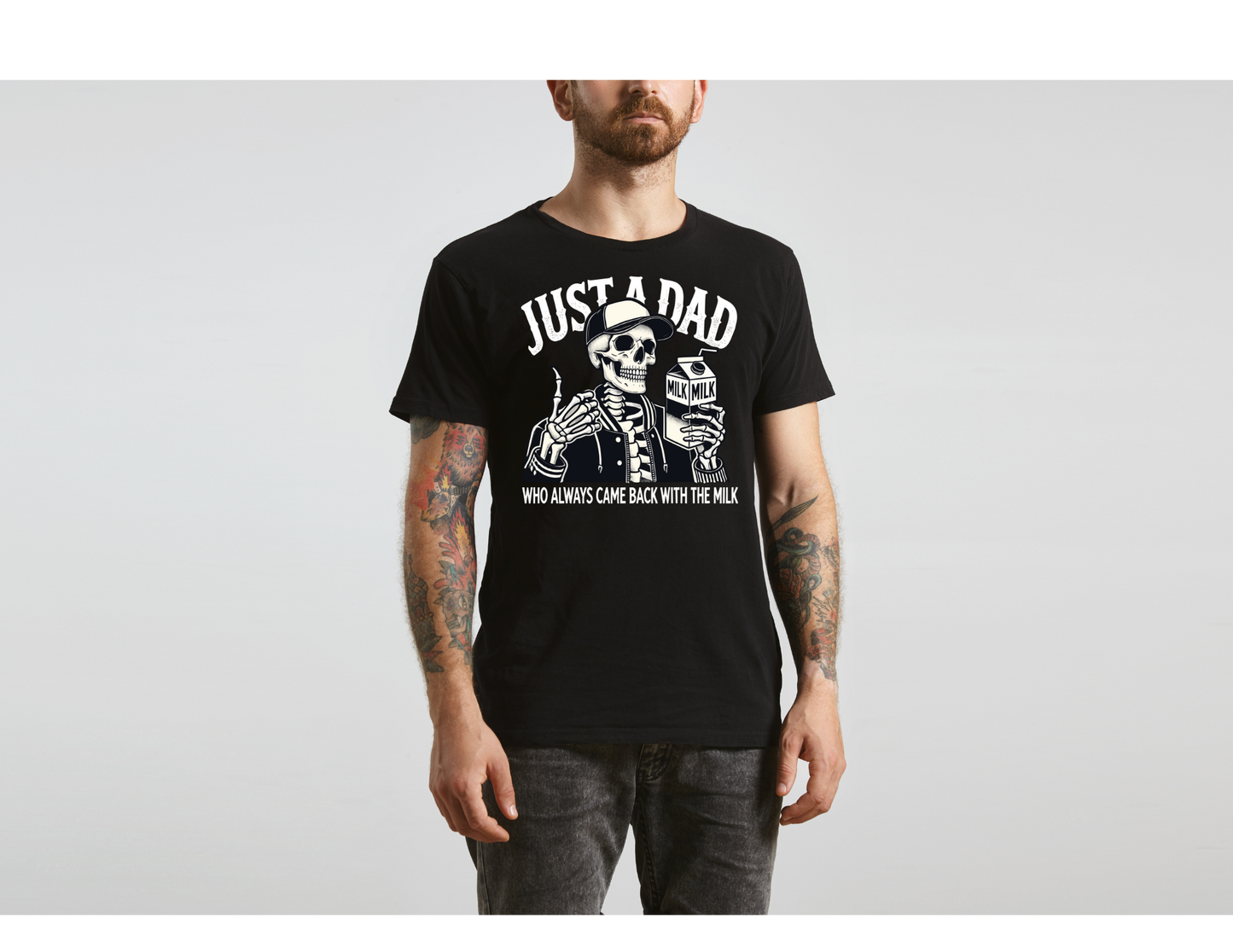 Just A Dad Who Always Came Back With The Milk | Funny Tees | DTF Design