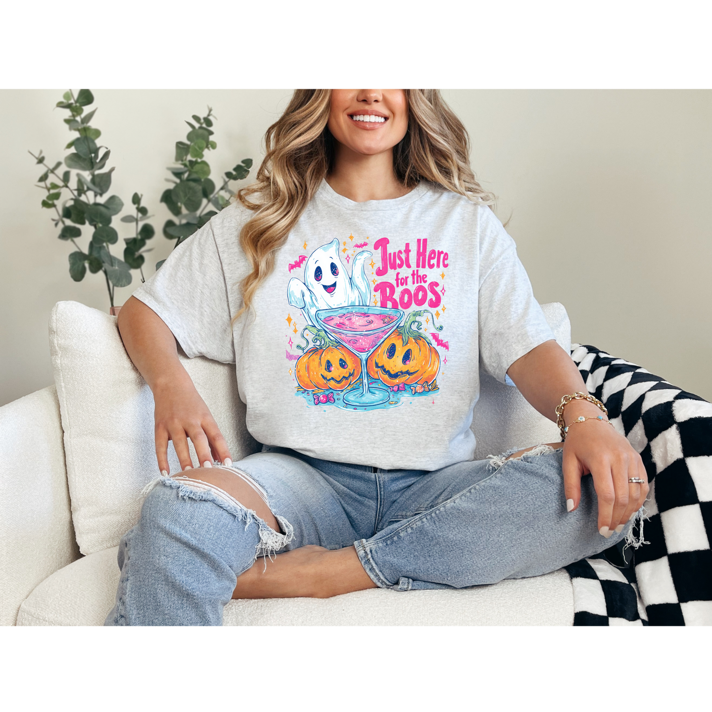 Just Here For The Boos | Spooky Tees | Halloween Tees | DTF Designs