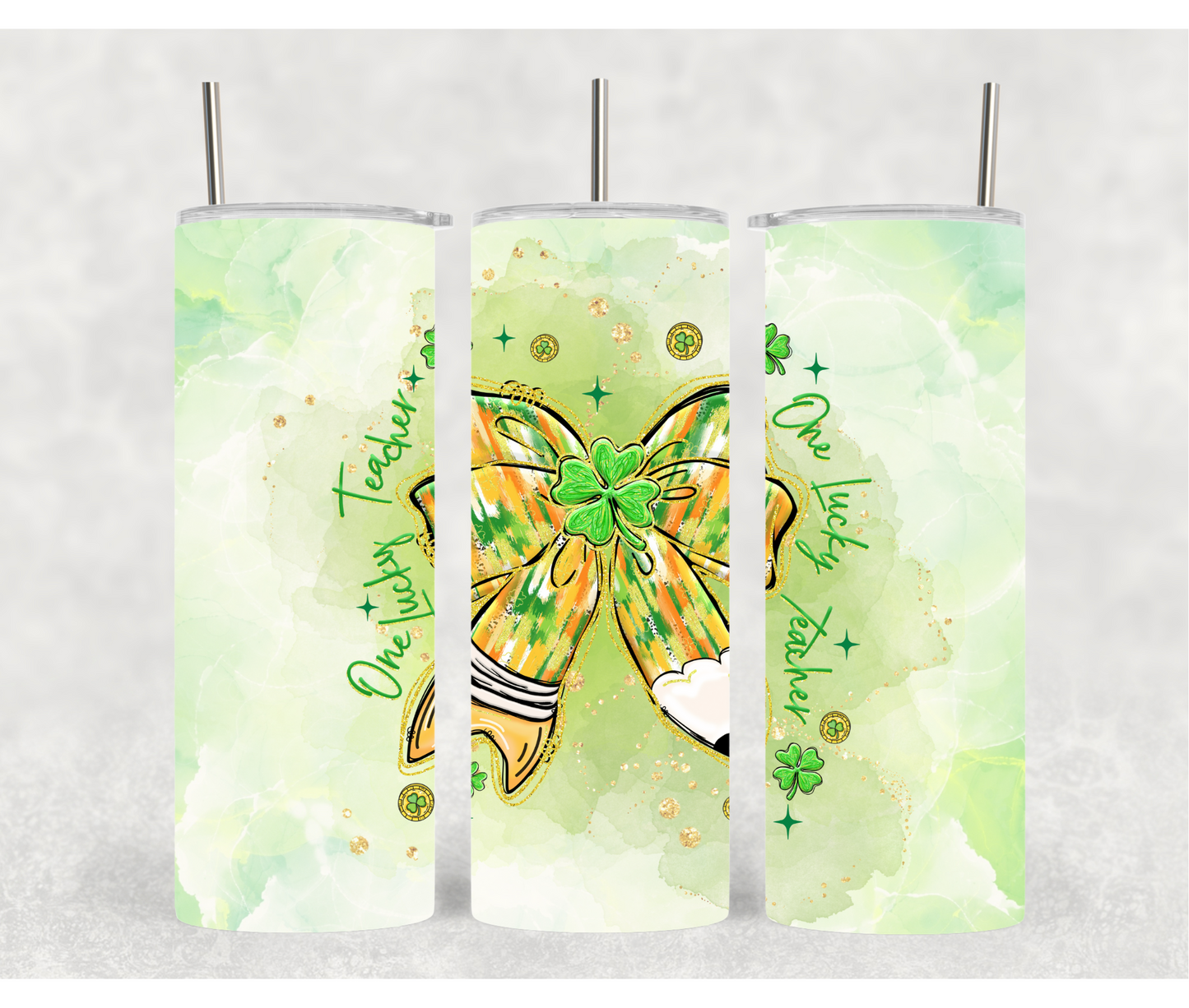 St Patrick's Day Tumblers | Lucky Teacher Tumbler| 20oz Tumblers