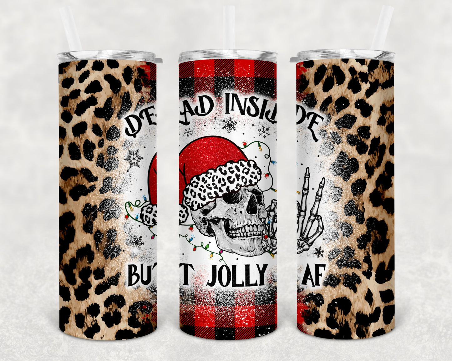 My Favorite Color is Christmas Lights | Funny Christmas Tumblers | Dead Inside But Joll AF | Christmas Calories Don't Count | 20oz Tumblers