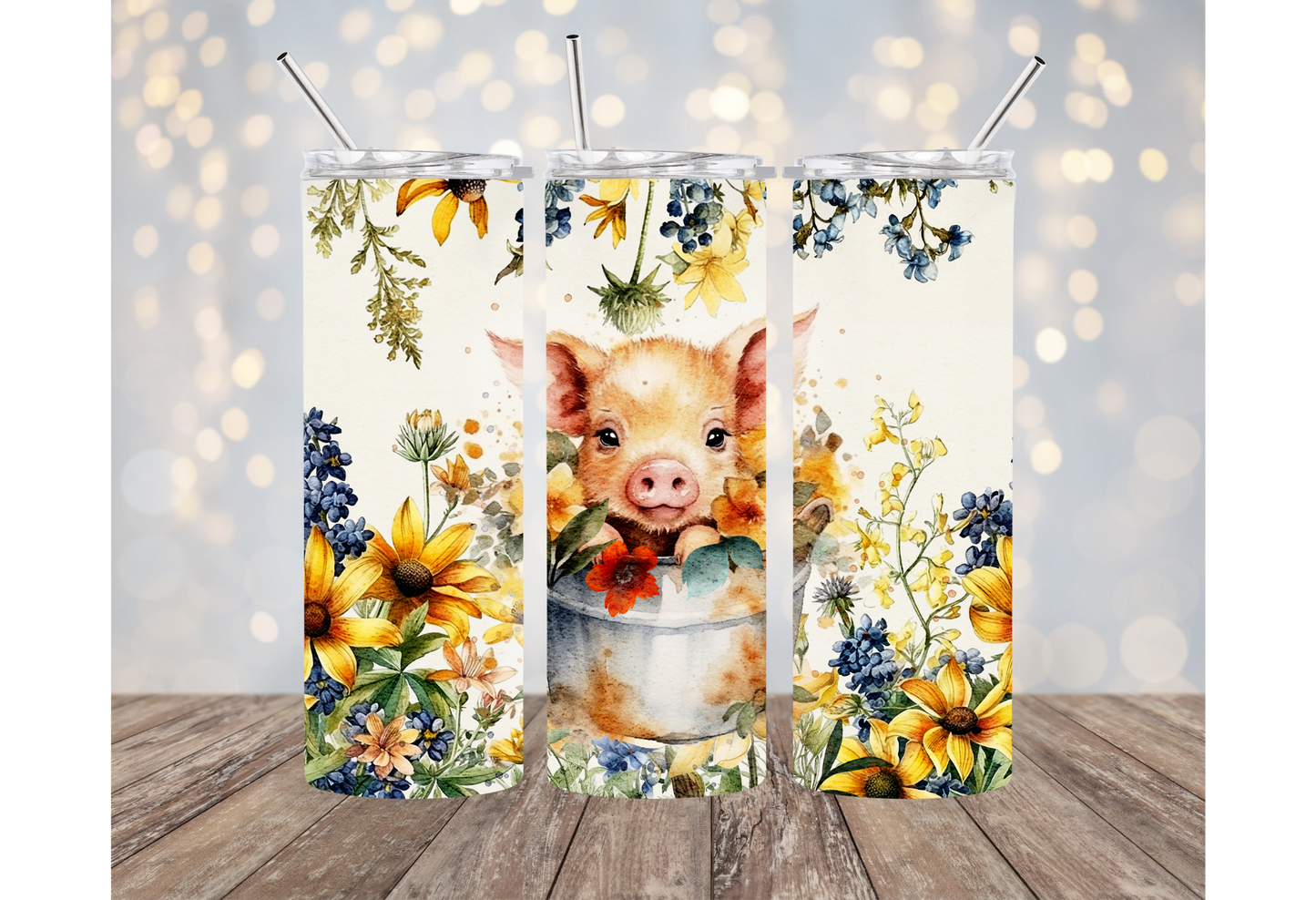 Hogs & Kisses | Just A Girl Who Loves Pigs | Cute Pig Tumblers | 20oz Tumblers