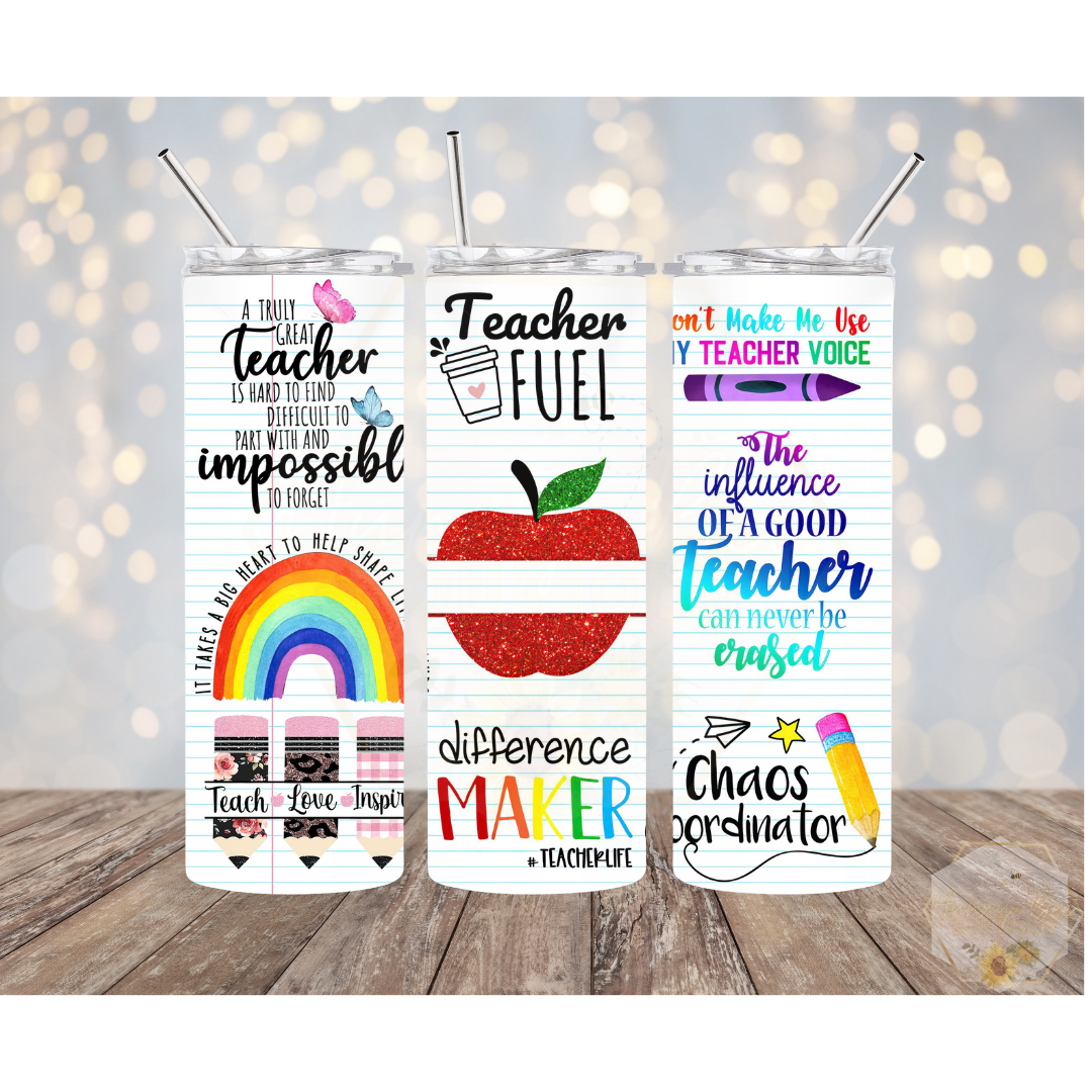 Teacher Tumblers | The Influence of a Good Teacher Can Never Be Erased | Best Teacher Ever Tumbler | Teacher Appreciation Tumblers | 20oz Tumblers