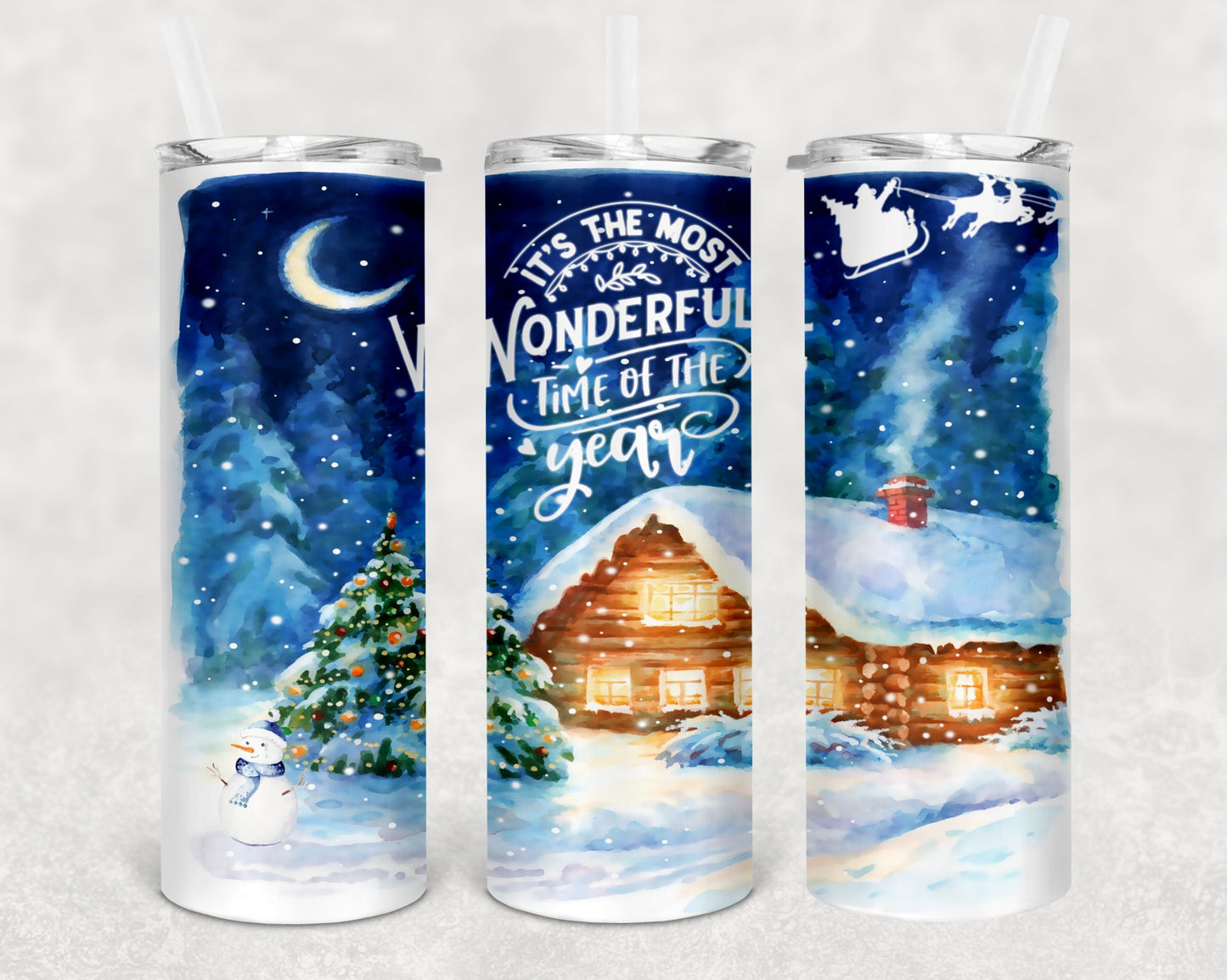 Christmas Tumblers | Christmas Gnomes| Tree Tops Glisten | It's A Wonderful Life | It's The Most Wonderful Time of The Year | 20oz Tumblers
