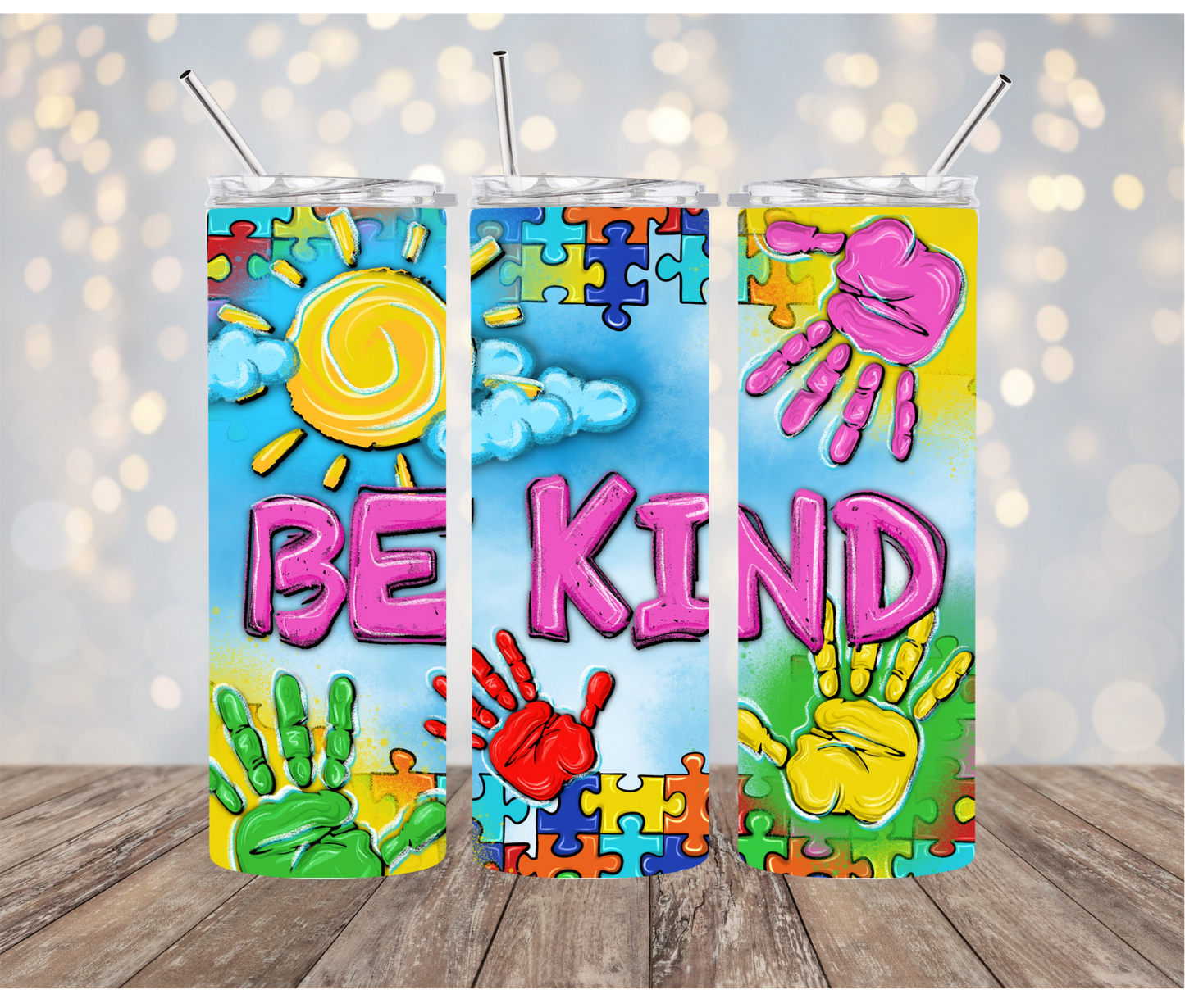 Autism Awareness Tumblers | Autism Mom | Autism Dad | Be Kind | 20oz Tumblers