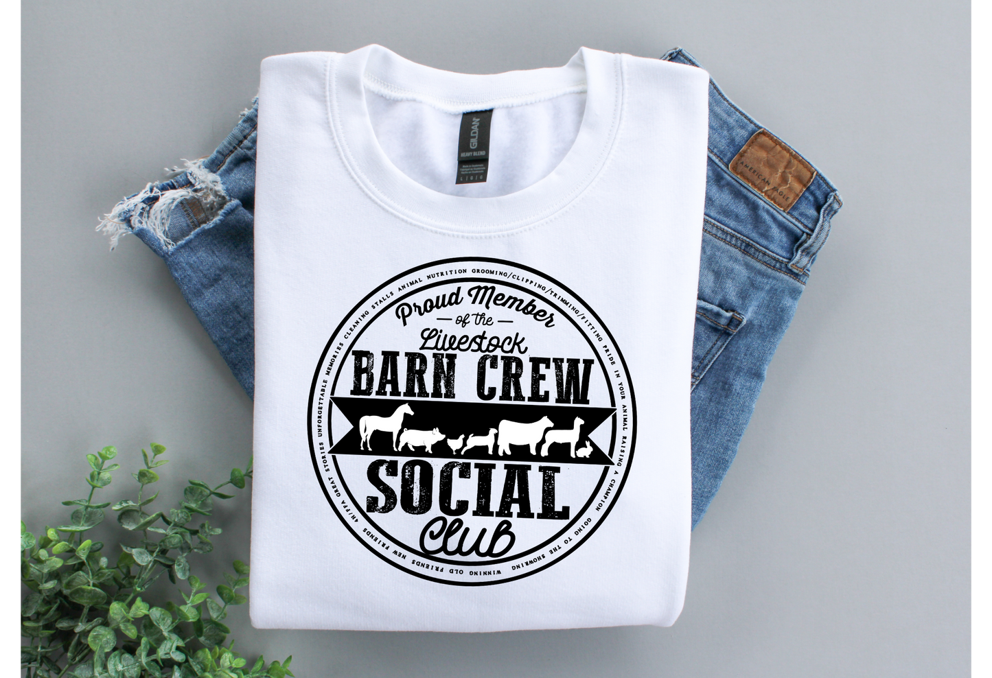 Barn Show Social Crew Shirt | Here For The Animals | Farmer Shirts | Fair Season Shirts | Sublimation Designs