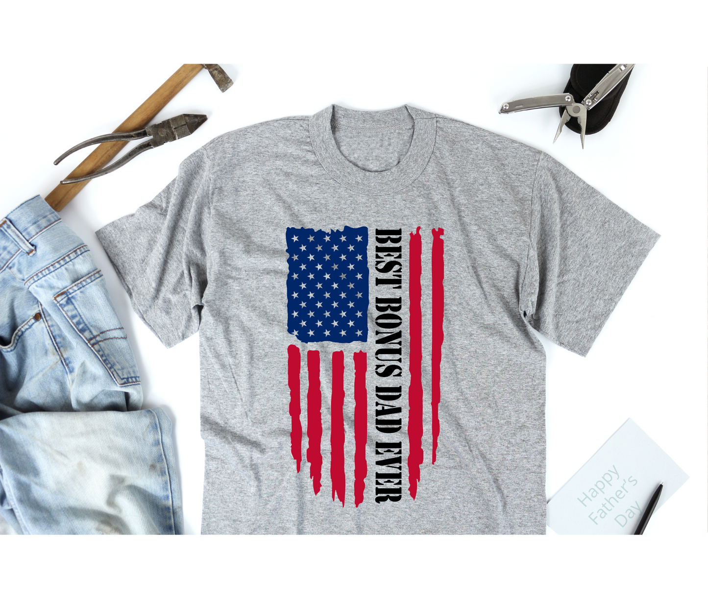 Bonus Dad Shirts | Father's Day Shirts | Shirts for Step Dad | Direct to Film Designs
