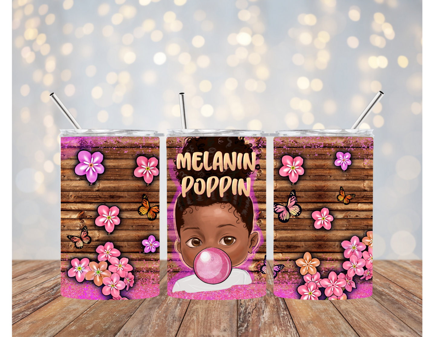 Melanin Poppin Kids Tumblers | Little Miss Juneteenth Tumbler | Custom Sippy Tumblers | Cute Kid Sippy Tumblers | Sippy Tumblers