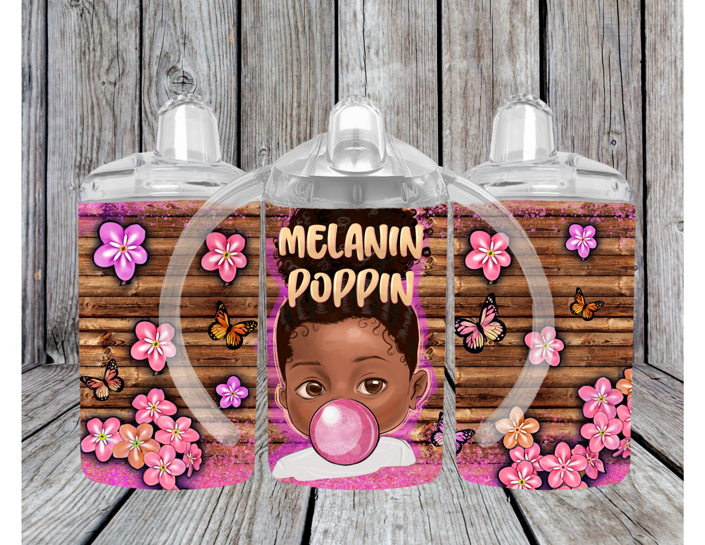Melanin Poppin Kids Tumblers | Little Miss Juneteenth Tumbler | Custom Sippy Tumblers | Cute Kid Sippy Tumblers | Sippy Tumblers