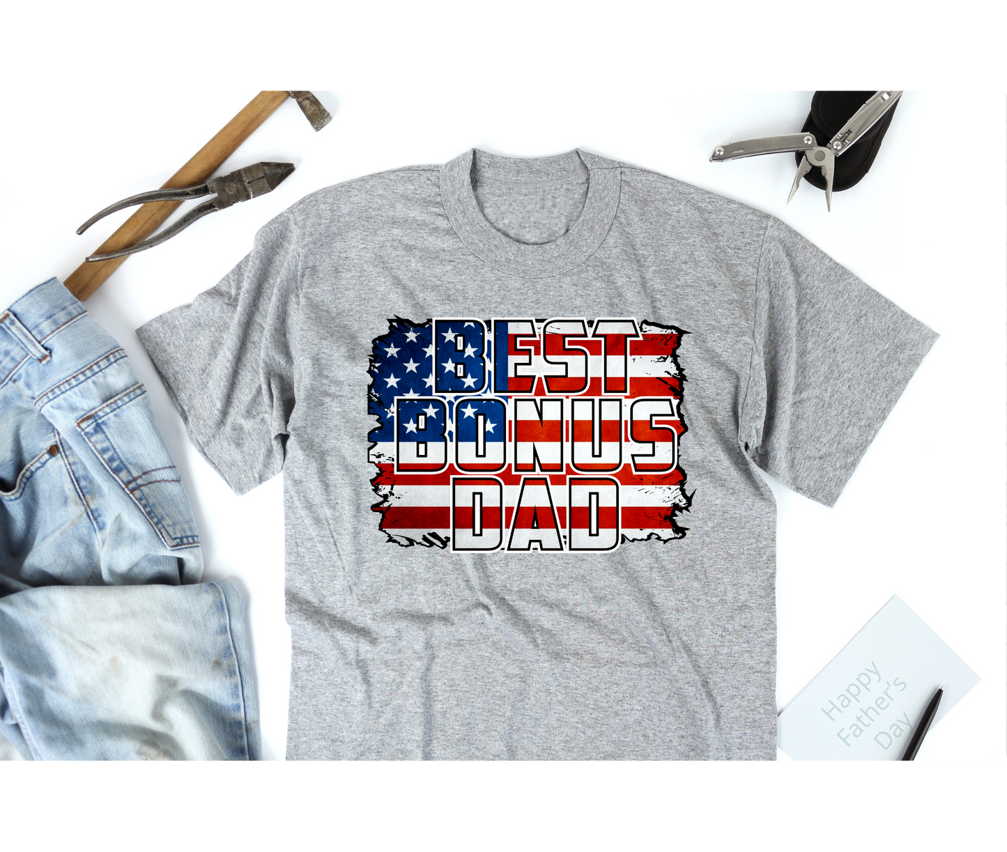 Bonus Dad Shirts | Father's Day Shirts | Shirts for Step Dad | Direct to Film Designs