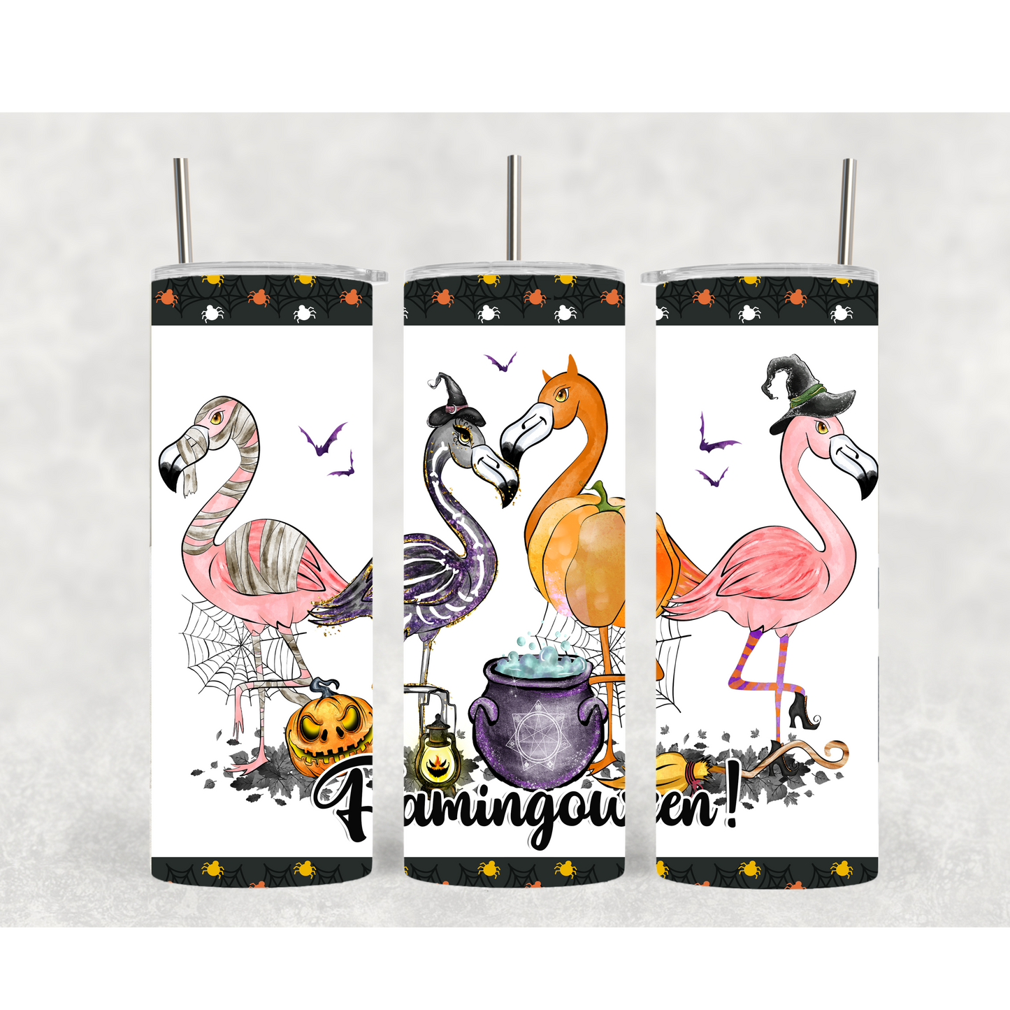 Halloween Flamingo 20oz Stainless Steel Tumblers