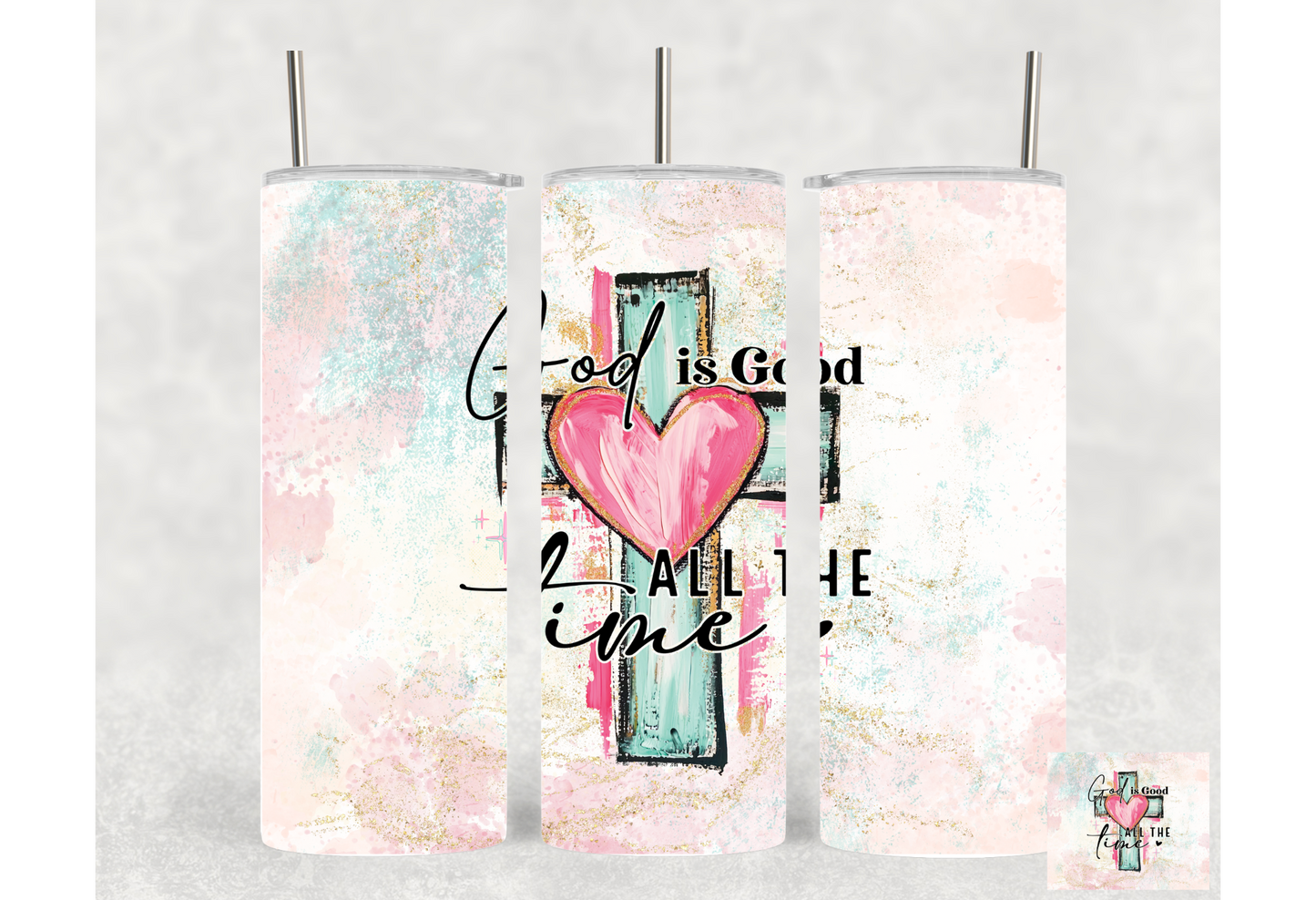 Faith Based Tumblers | Walk By Faith Not By Sight | Pray More Worry Less | Pray On It | God Is Good All The Time | 20oz Tumblers