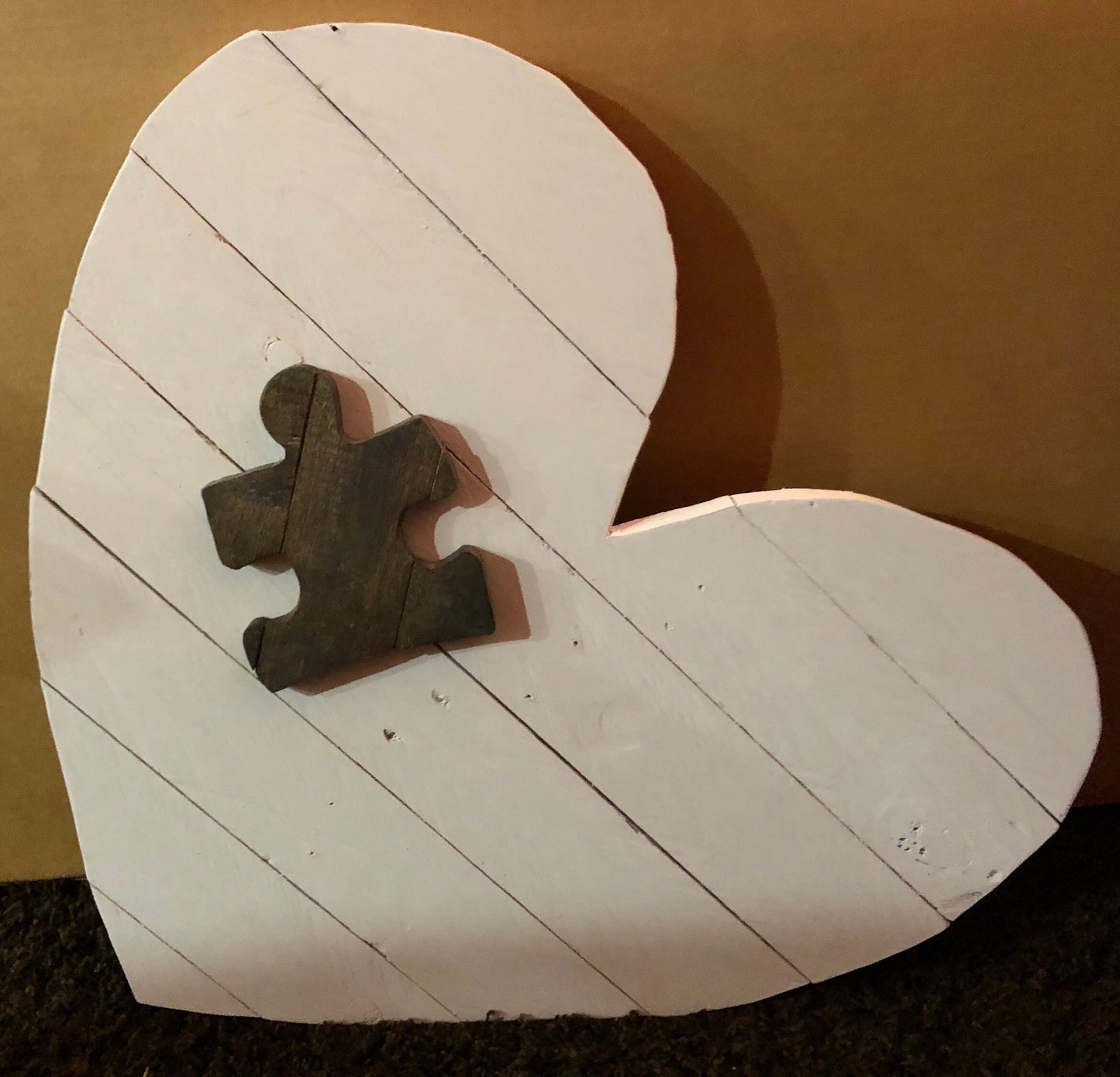 Wooden Heart | Puzzle Piece Cut Out | Autism | Unique Decor