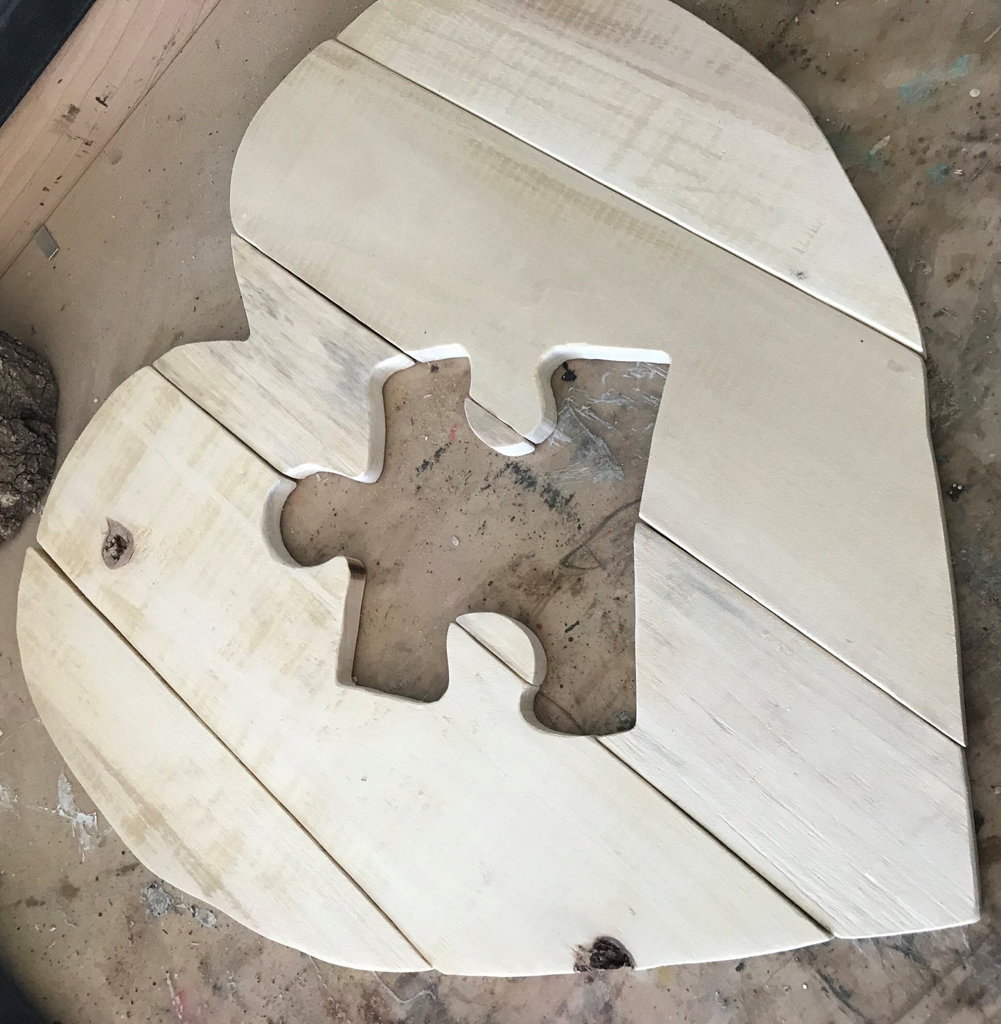 Wooden Heart | Puzzle Piece Cut Out | Autism | Unique Decor