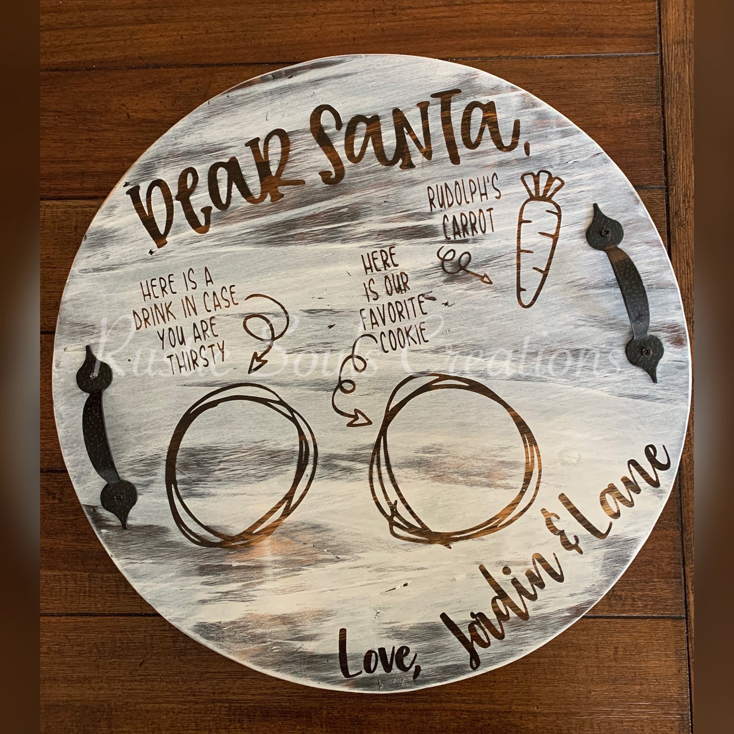 Dear Santa Snack Trays - Santa’s Tray - Santa’s Cookies and Milk, Carrots For Rudolph