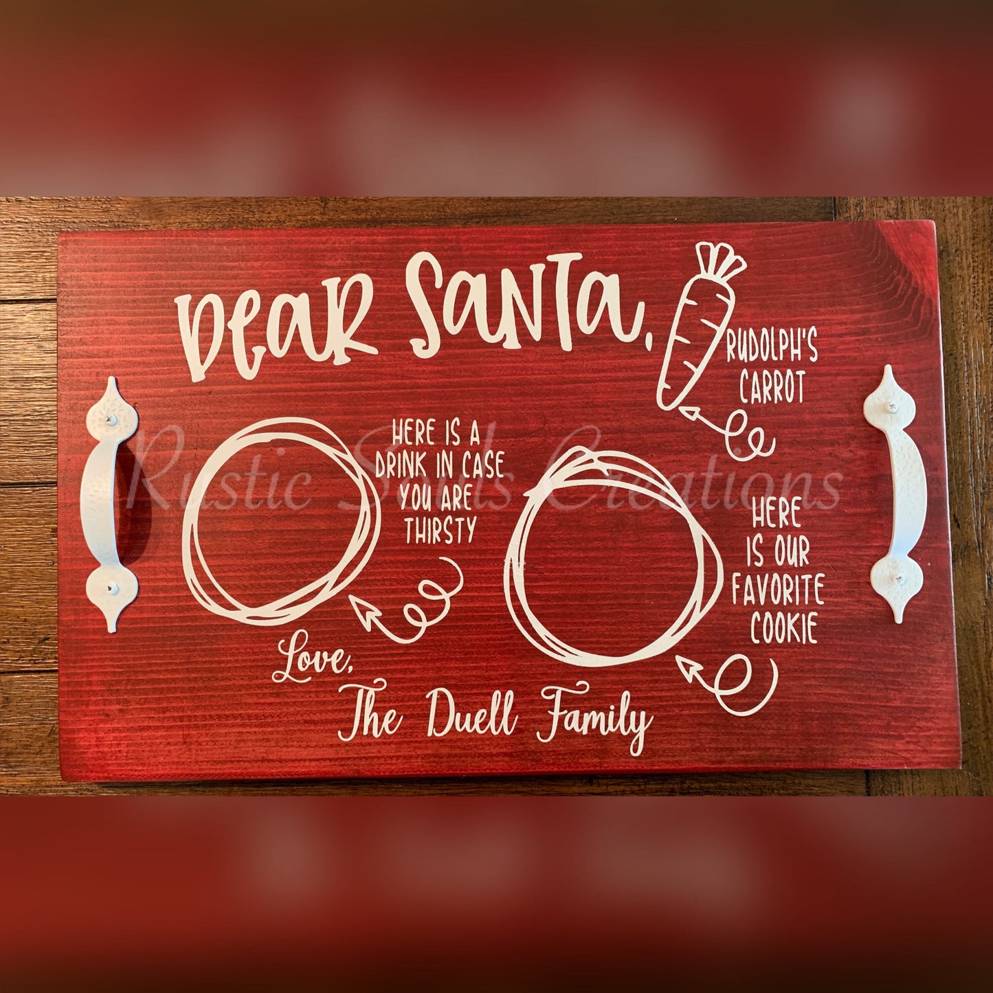 Dear Santa Snack Trays - Santa’s Tray - Santa’s Cookies and Milk, Carrots For Rudolph