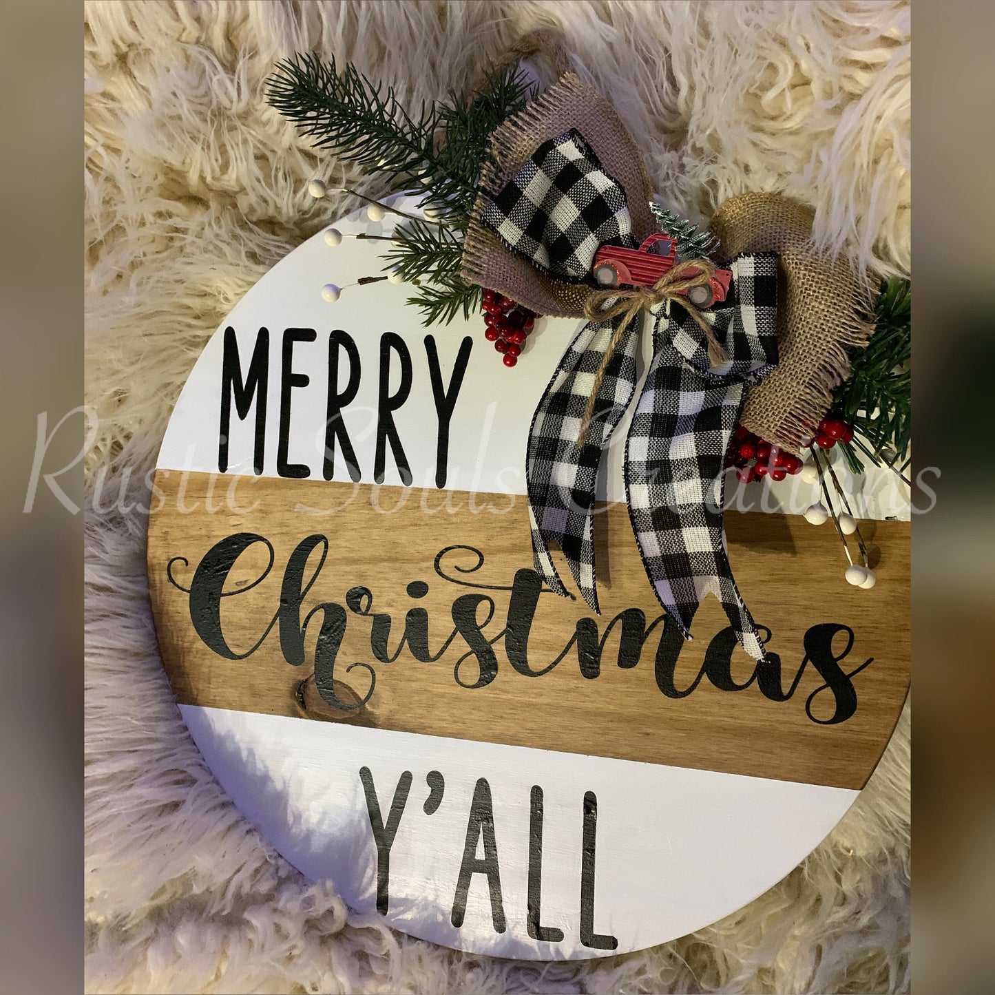 Merry Christmas Y'all Door Hanger | Christmas Décor | Merry Christmas Door Sign | Merry Christmas Wall Hanging