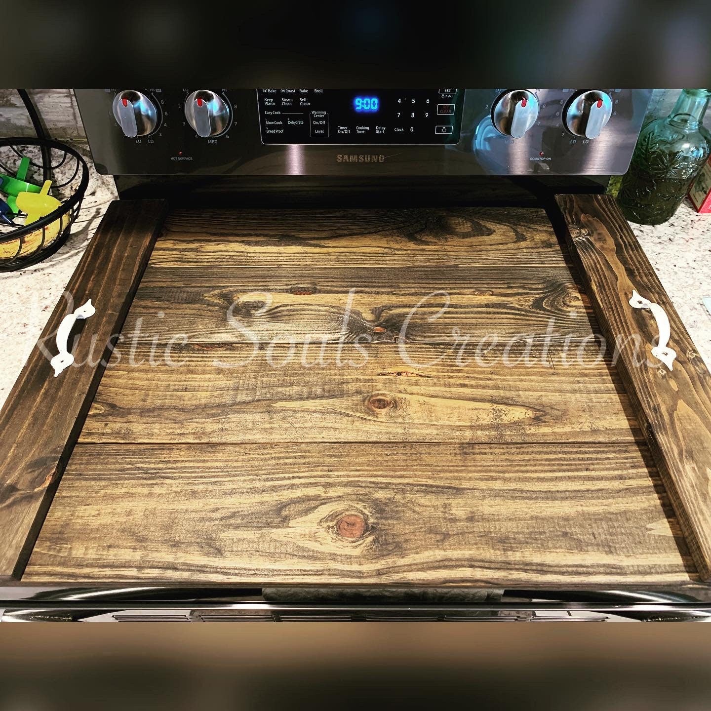 Wood Stove Covers | Wood Noodle Boards | Rustic Stove Top Cover | Wood Kitchen Stove Cover | Farmhouse Stove Cover