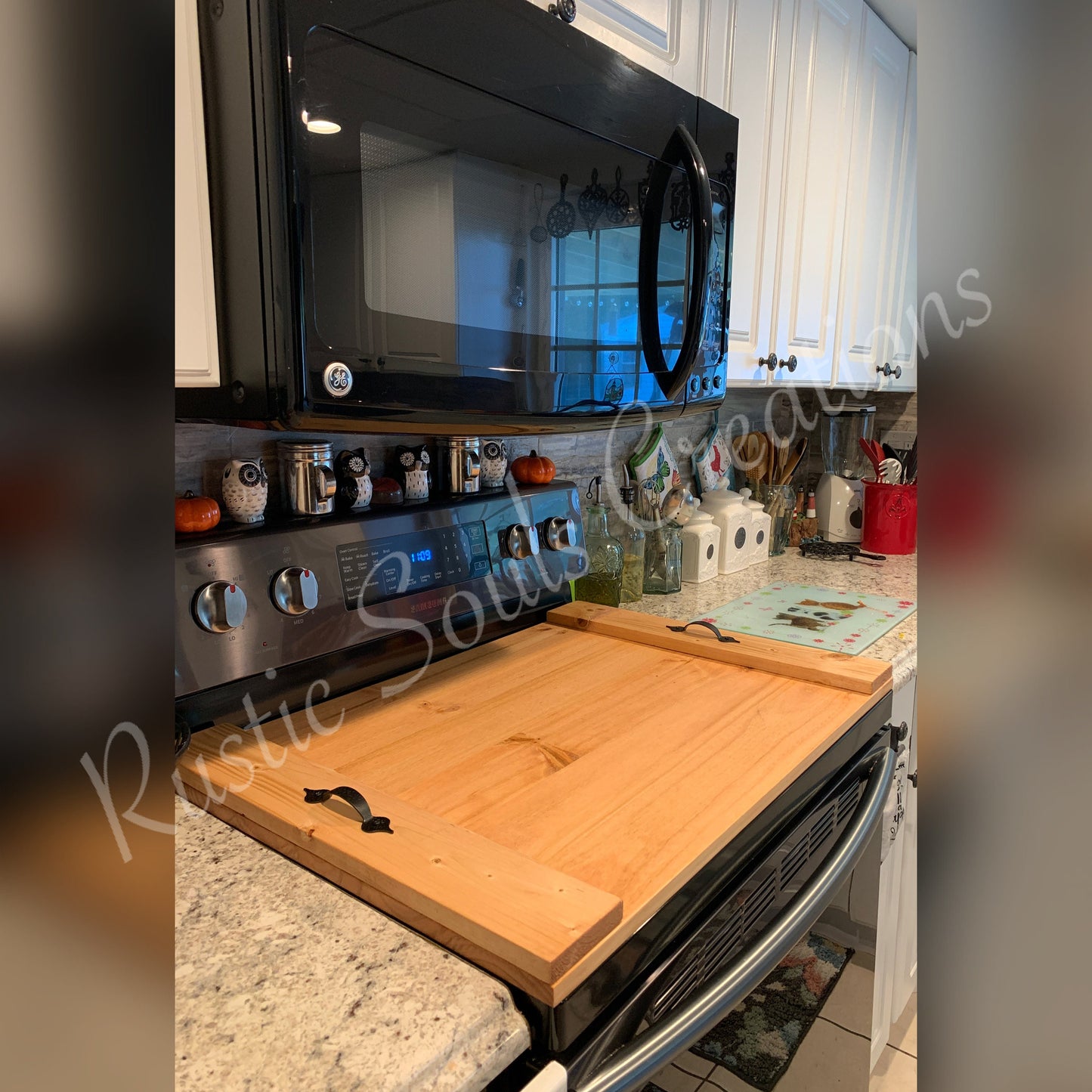 Wood Stove Covers | Wood Noodle Boards | Rustic Stove Top Cover | Wood Kitchen Stove Cover | Farmhouse Stove Cover