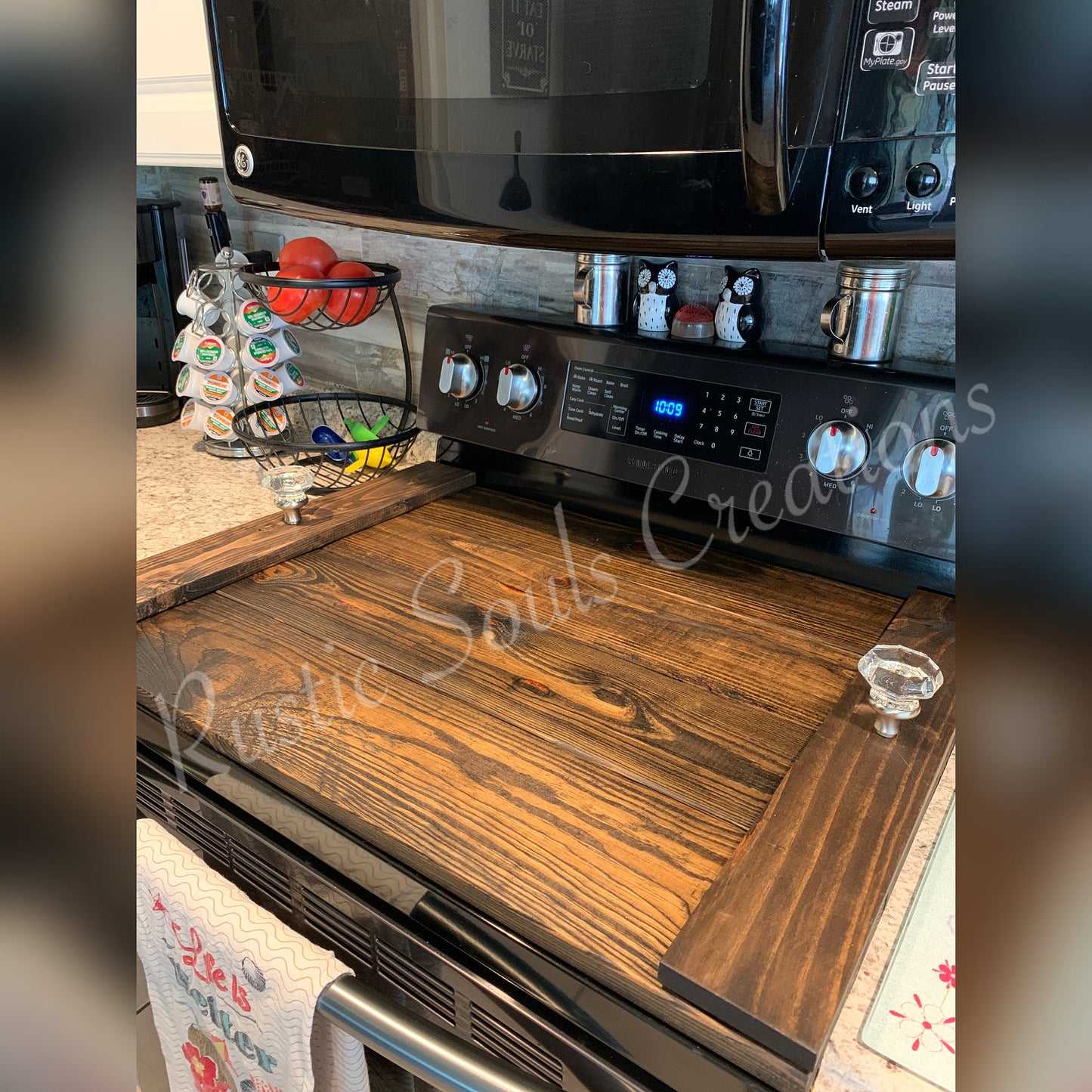 Wood Stove Covers | Wood Noodle Boards | Rustic Stove Top Cover | Wood Kitchen Stove Cover | Farmhouse Stove Cover