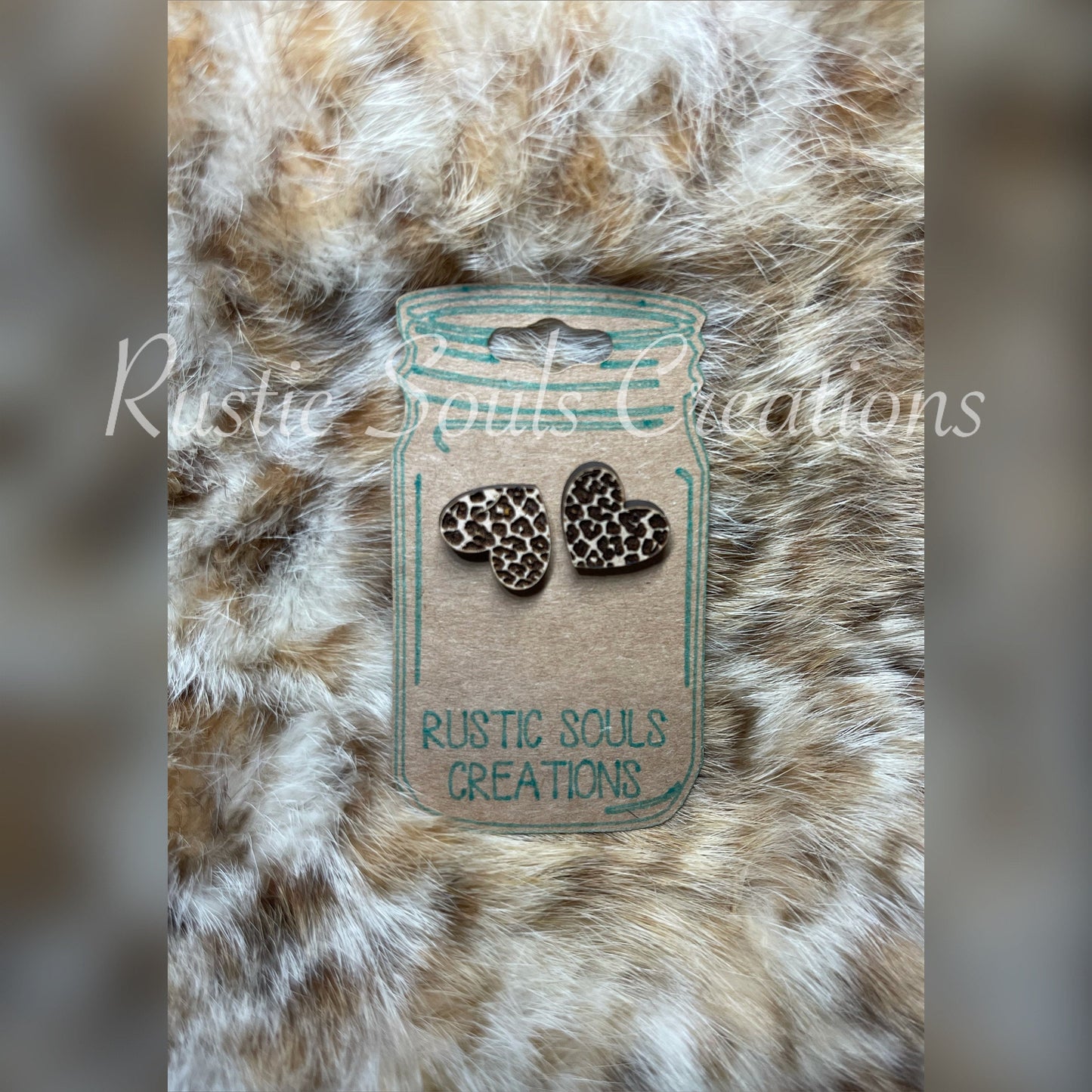 Wood Stud Earrings | Heart Cheetah Print Earrings | Camper Stud Earrings | Camera Earrings | Cow Head Earrings | Dog Earrings | Coffee Studs