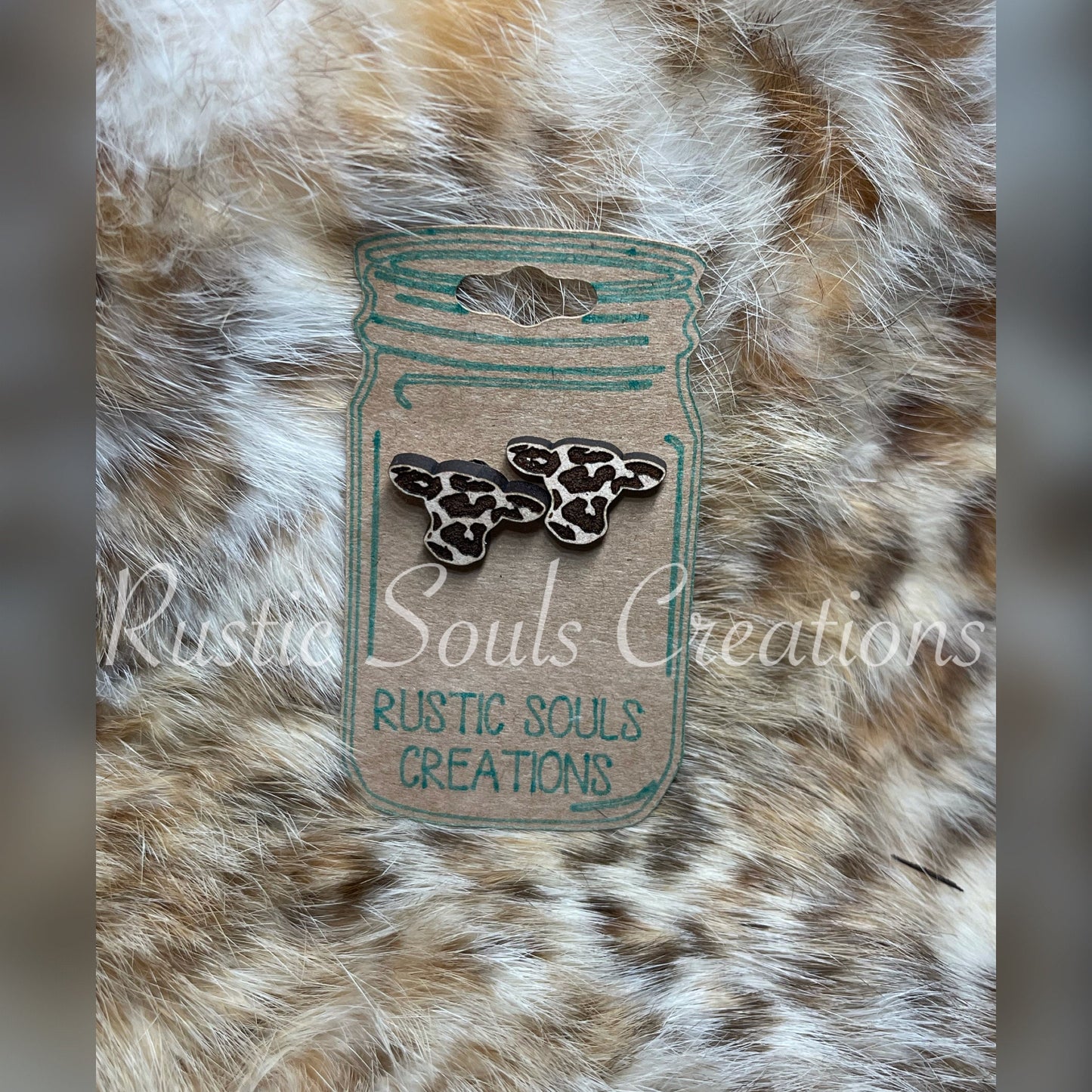 Wood Stud Earrings | Heart Cheetah Print Earrings | Camper Stud Earrings | Camera Earrings | Cow Head Earrings | Dog Earrings | Coffee Studs