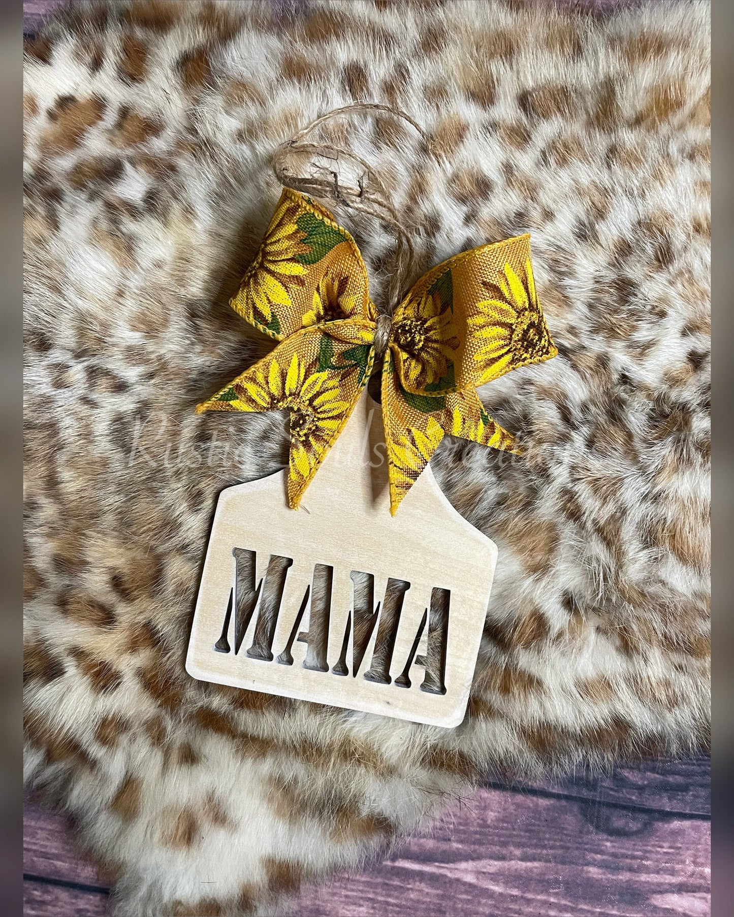 Mama Cow Tag Car Charm. Rustic Cow Tag Car Charm. Cow Tag Ornament. Car Accessories.