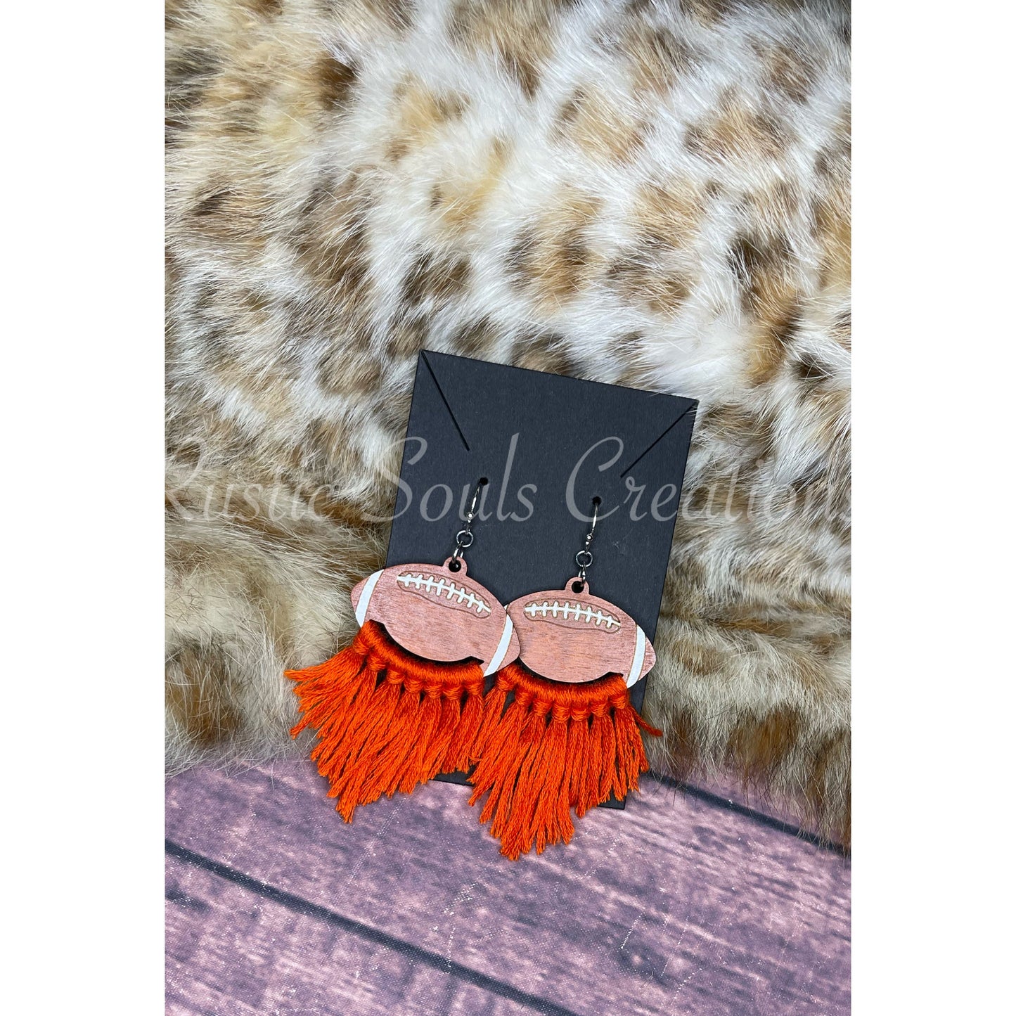 Football Macramé Earrings | Macramé Football Earrings | Football Gifts | Personalized Football Earrings | Football Spirit