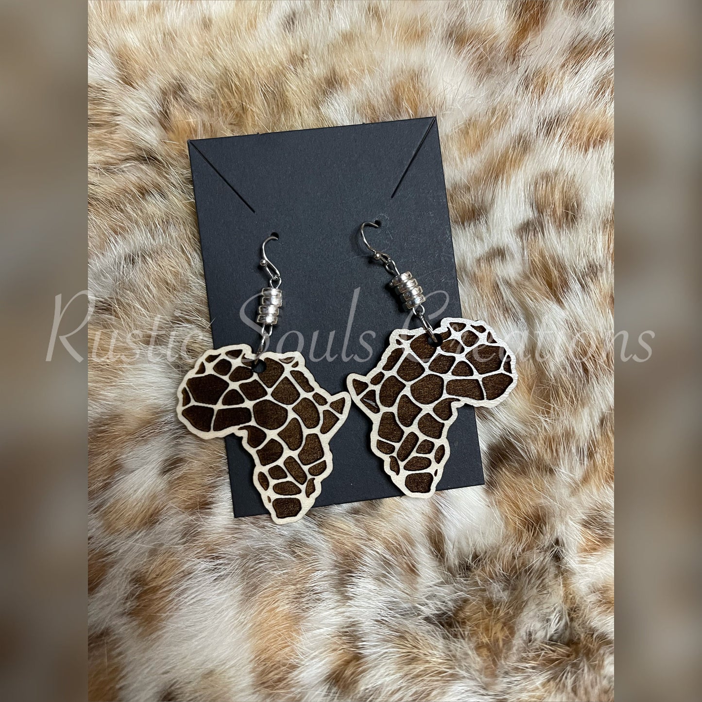 African Map Earrings | Africa Earrings | African Map Stud Earrings | Afrocentric Earrings