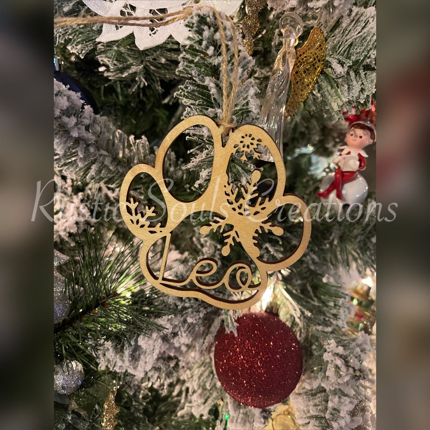 Memorial Paw Print | Cat Christmas Ornament | Memorial Angel in Heaven Ornament | Dog Christmas Ornament