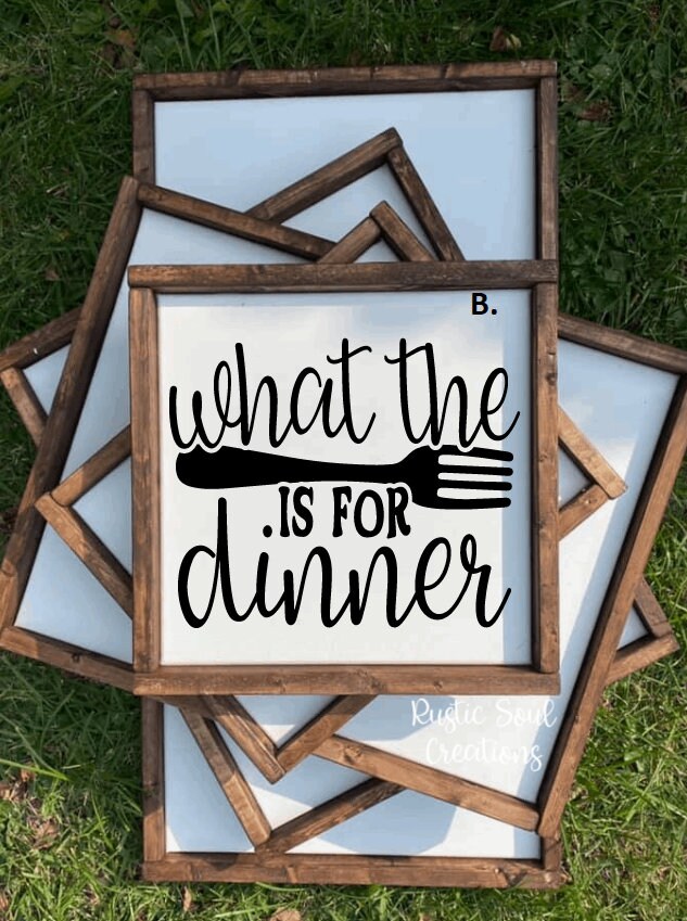 What The Fork Is For Dinner Sign | Kitchen Humor | Witty Kitchen Signs | What The Fork Is For Dinner Wood Sign | Funny Home Decor