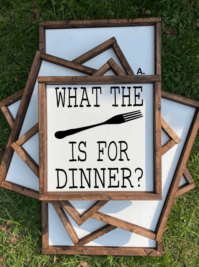 What The Fork Is For Dinner Sign | Kitchen Humor | Witty Kitchen Signs | What The Fork Is For Dinner Wood Sign | Funny Home Decor