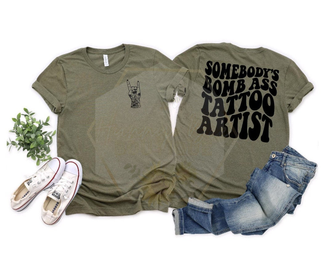 Somebody's B0mb Ass Hair Stylist Tees | Bomb Ass T-Shirts | Wavy Text | Hair Stylist | Coochie Waxer | Tattoo Artist | Nail Tech | Sublimation Shirts