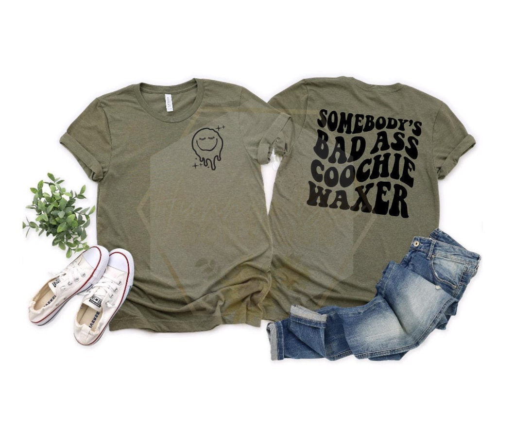 Somebody's B0mb Ass Hair Stylist Tees | Bomb Ass T-Shirts | Wavy Text | Hair Stylist | Coochie Waxer | Tattoo Artist | Nail Tech | Sublimation Shirts