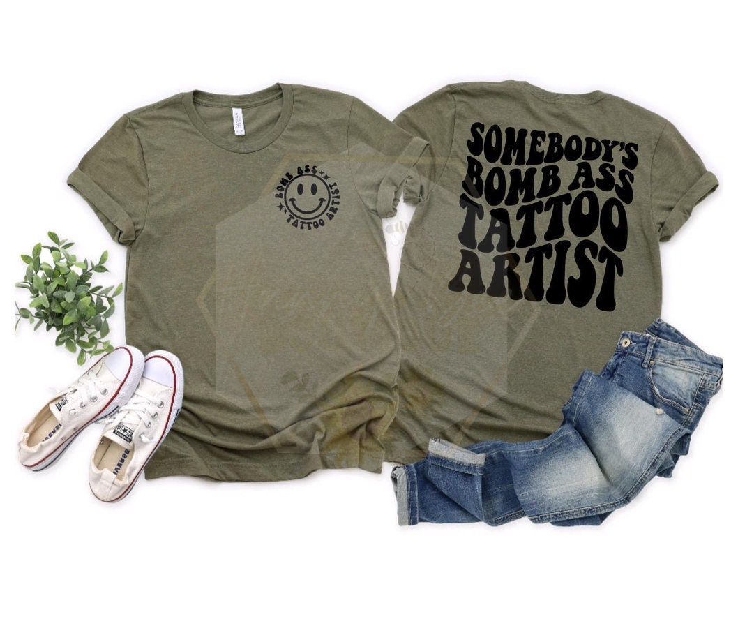 Somebody's B0mb Ass Hair Stylist Tees | Bomb Ass T-Shirts | Wavy Text | Hair Stylist | Coochie Waxer | Tattoo Artist | Nail Tech | Sublimation Shirts