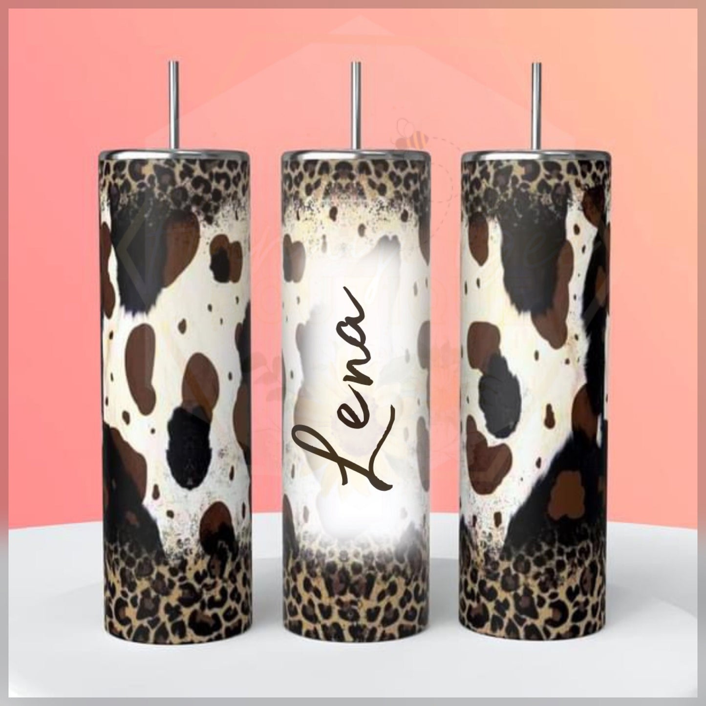 Cow Print and Cheetah Tumbler | Custom Tumbler