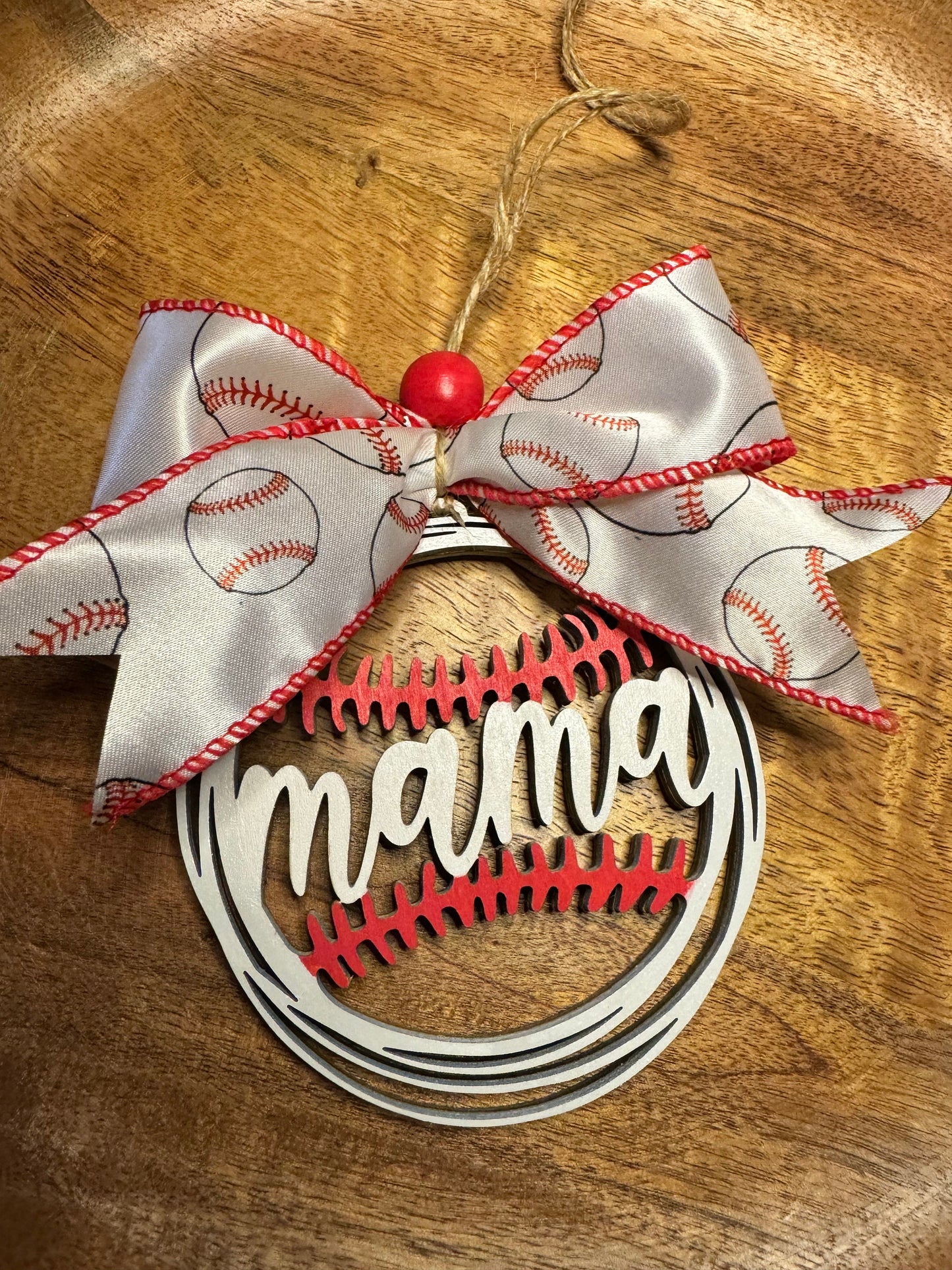 Baseball Mama Car Charm | Name Ornament | Car Accessories | Customized Car Charm | Sports Mama Car Charms