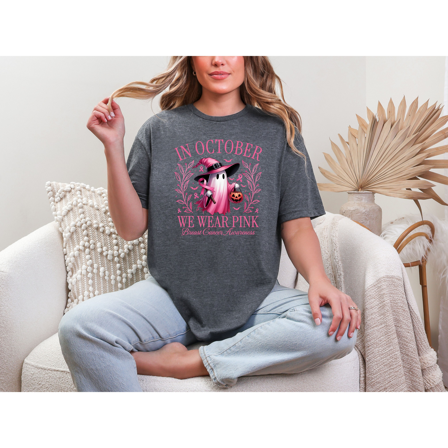 In October We Wear Pink Breast Cancer Awareness T-Shirt